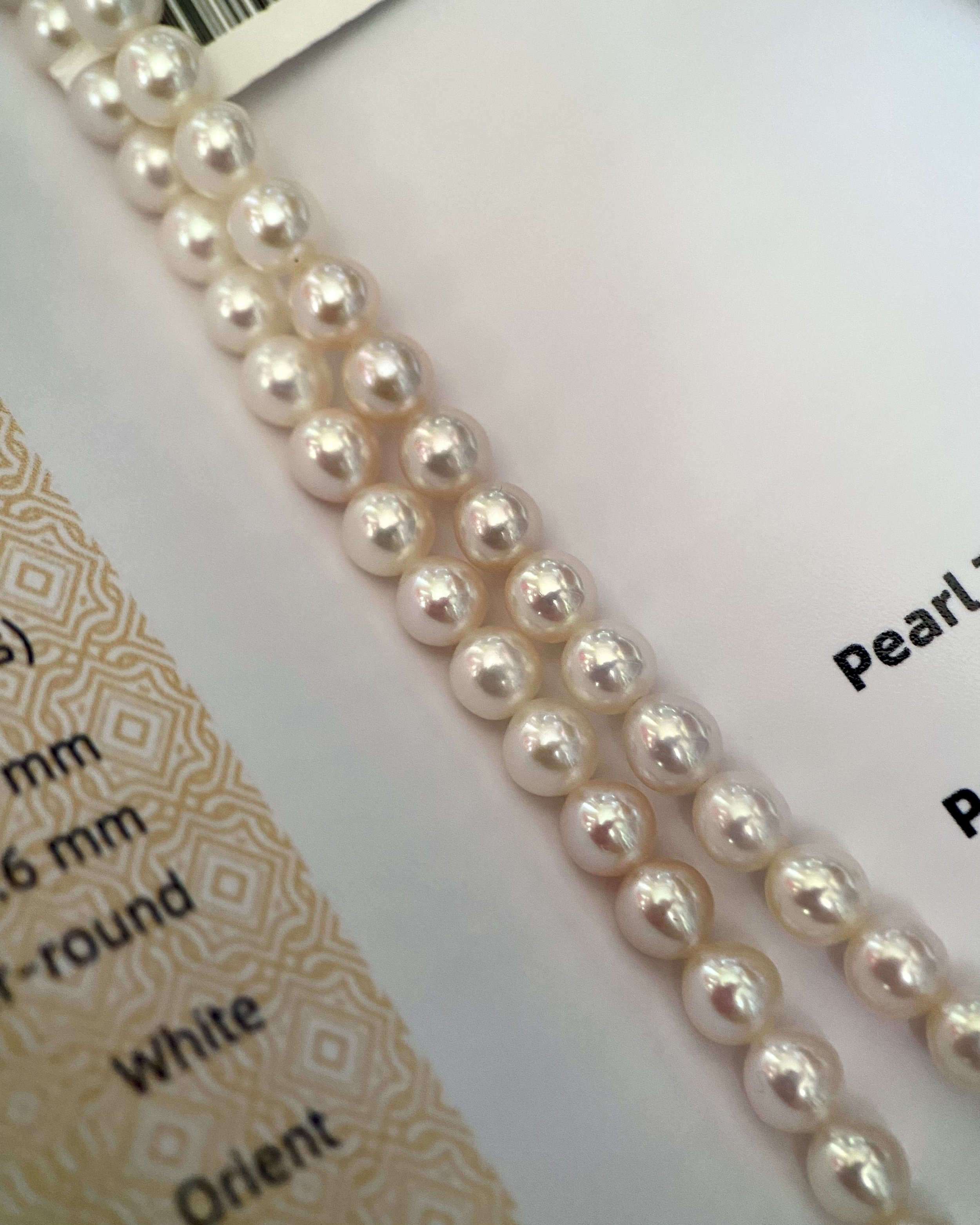 Top-Grade "Magnificent" 5mm Sakura Pink Freshwater Pearl Necklace, Exceptional Lustre, GUILD Gem Laboratories Certified, 18K Gold Clasp Starlit Pearls