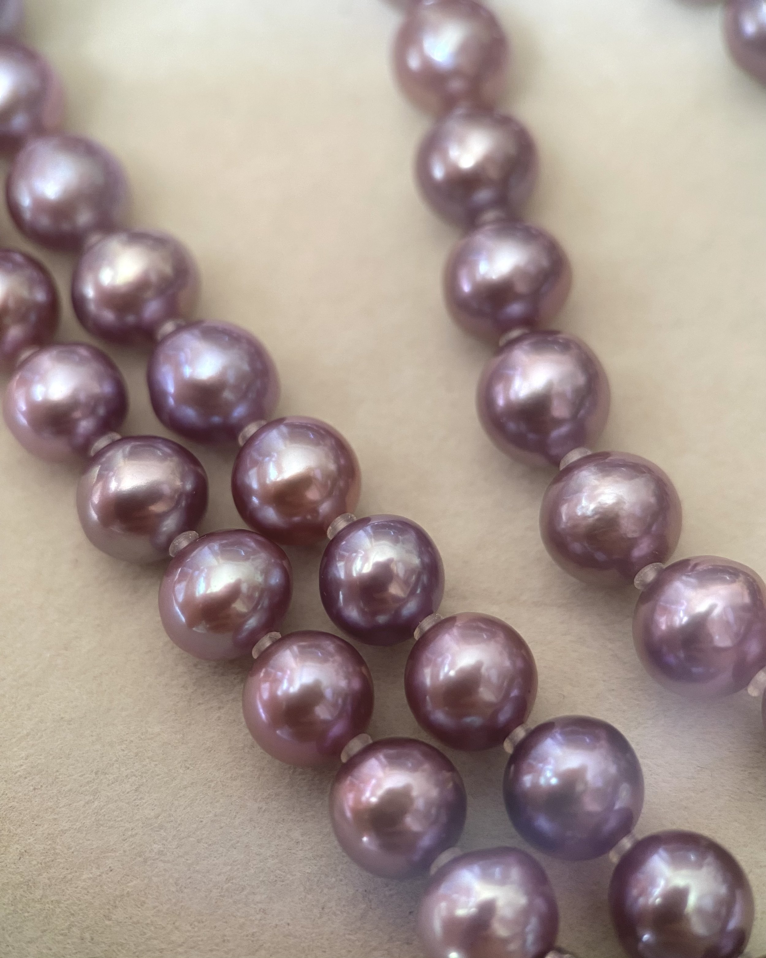 Rare French Violet 7–8mm Freshwater Pearl Necklace, Natural Untreated Colour – Radiant Lustre, Durable Adjustable S925 Silver U-Shaped Clasp Starlit Pearls