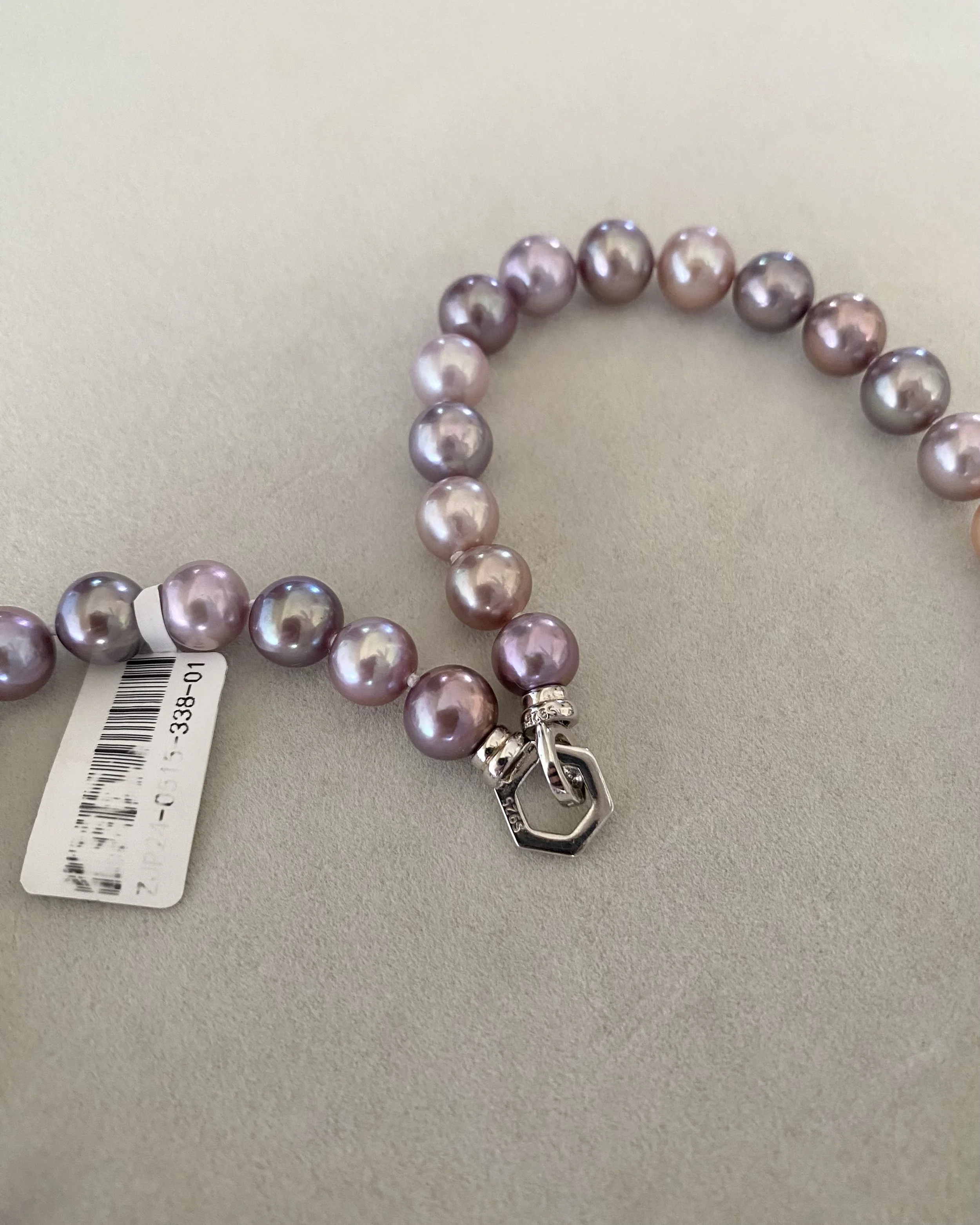 GUILD Certified Top “Magnificent” 8-12mm Multi-Coloured Freshwater Pearl Necklace, Rare Metallic Peacock Overtones,S925, Pink Purple Starlit Pearls