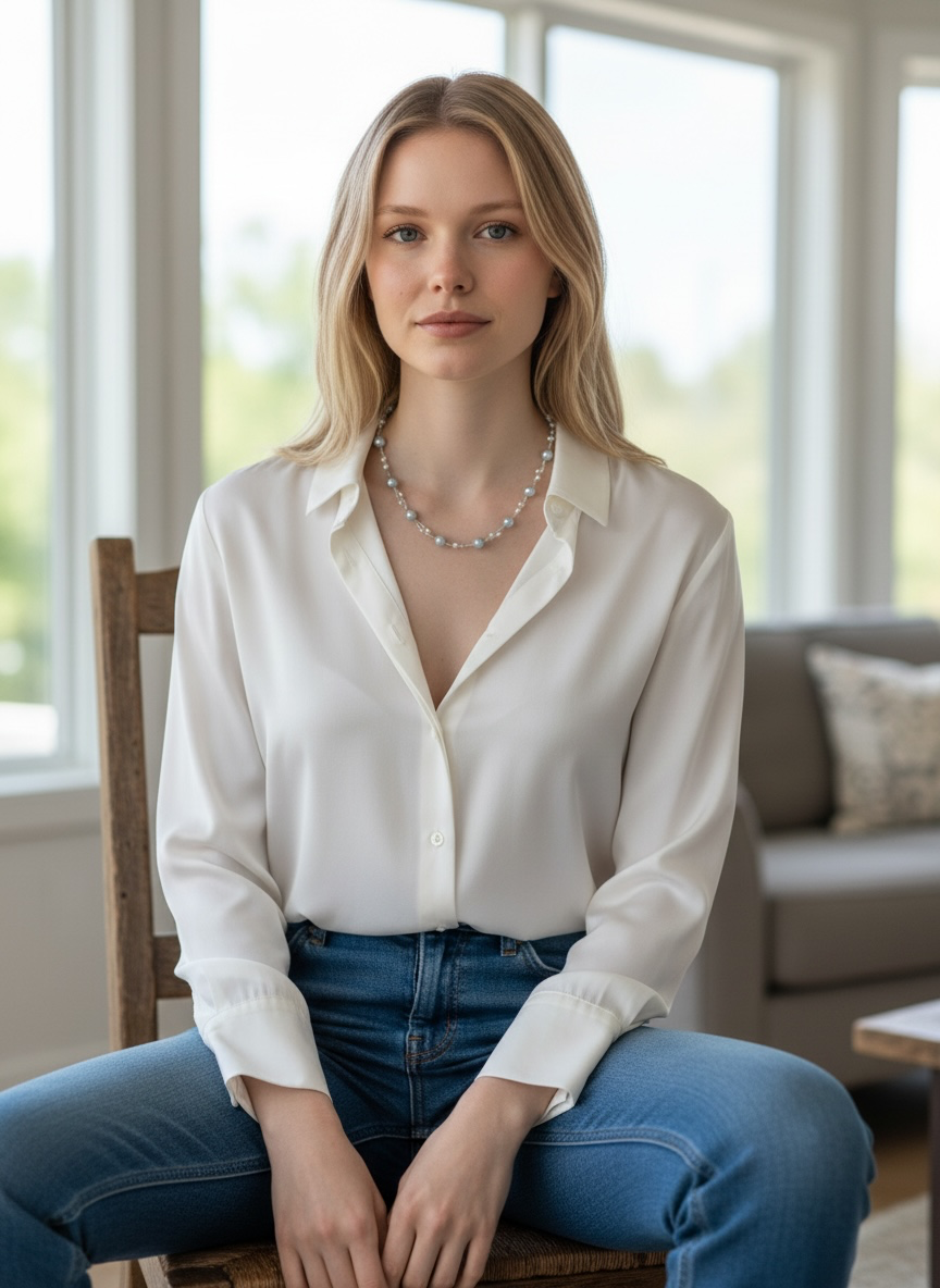 'Celestial Drift' Natural Silver-Grey Japanese Madama Akoya & Mini White Pearl Double-Strand Necklace 7–8mm/3mm, Japanese S925 Silver Starlit Pearls