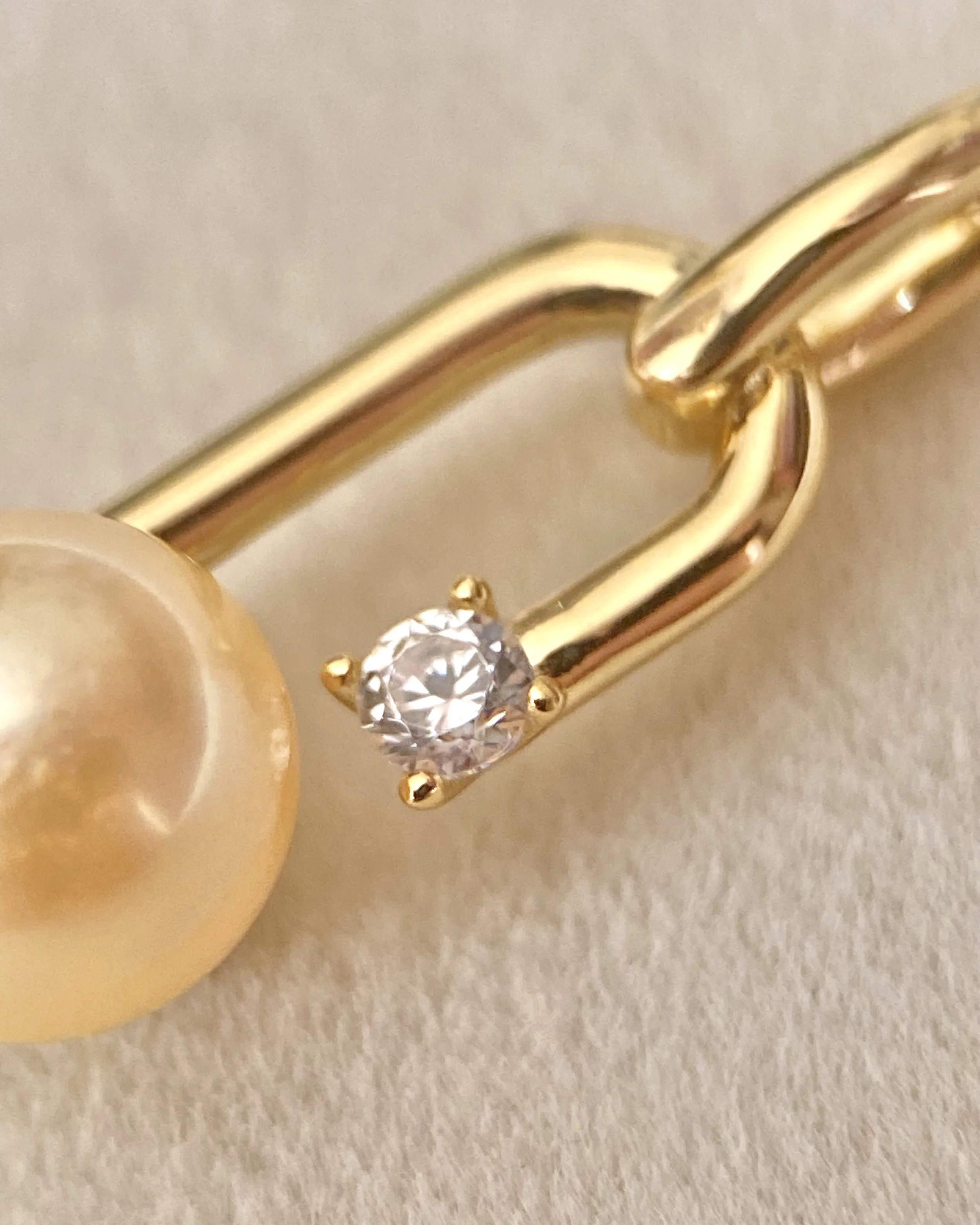 Japanese “Golden Dawn” Akoya Pearl Pendant Necklace 7.5mm, Creamy-Gold, Paperclip-Style w/ Sturdy S925 Rolo Chain,Jewellery Showpiece Starlit Pearls