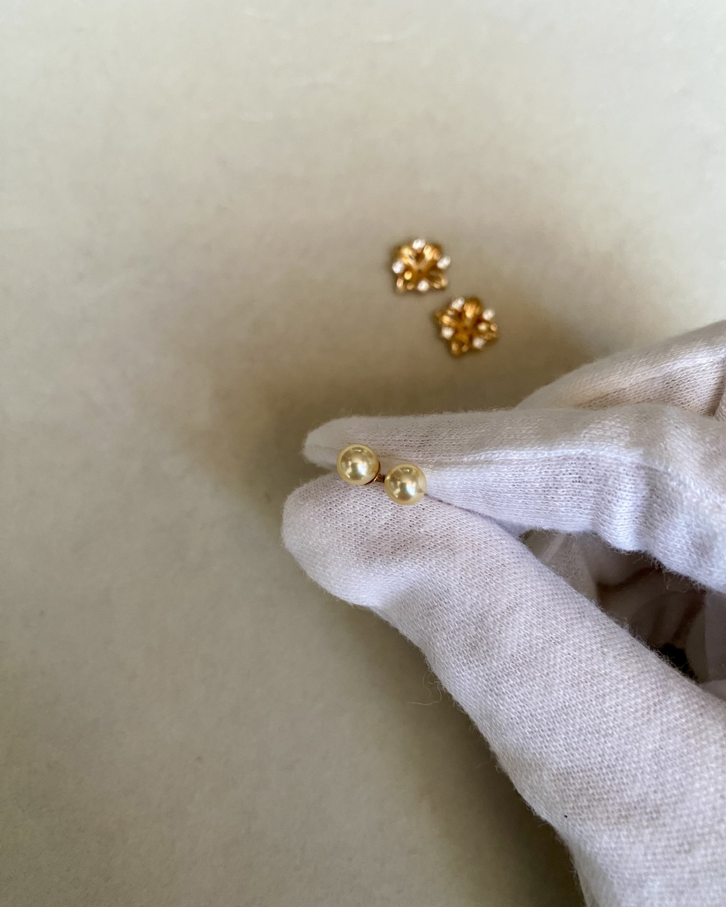 Top-Tier 5.1mm Japanese 'Golden Dawn' Aurora Sairindama Akoya Pearl Earrings, Dual-Wear Detachable Japanese-Made S925 Silver Floral Settings Starlit Pearls