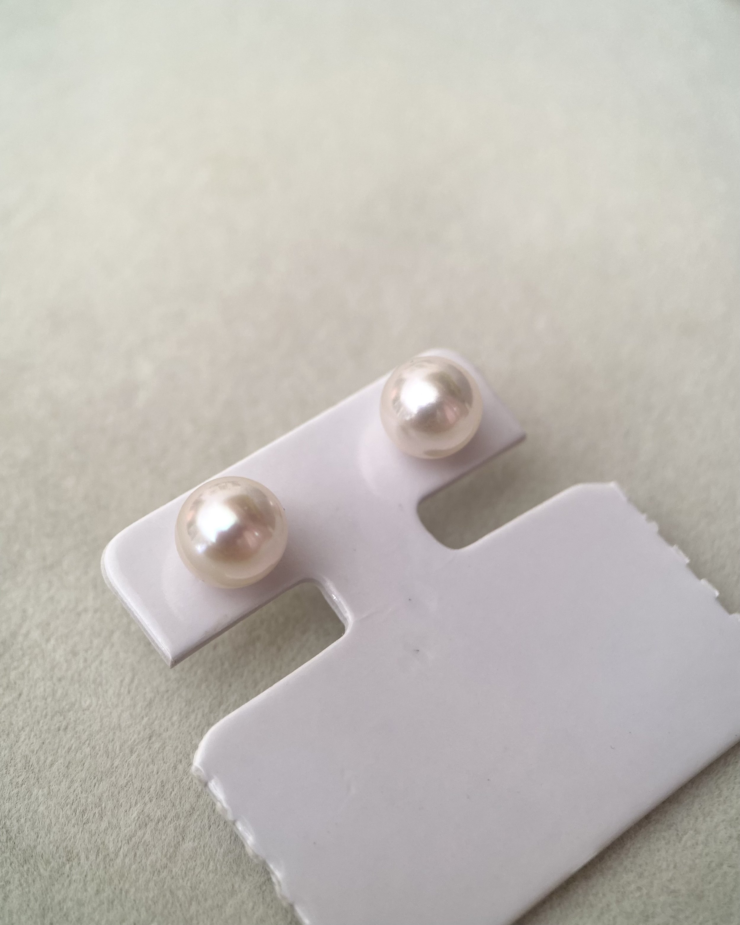 Specially Selected Top Gr White Japanese Koshimono Akoya Pearl Earrings 7.7mm, Otsuki Pearl, 6A Aurora Lustre, Solid 18K Gold Posts Starlit Pearls