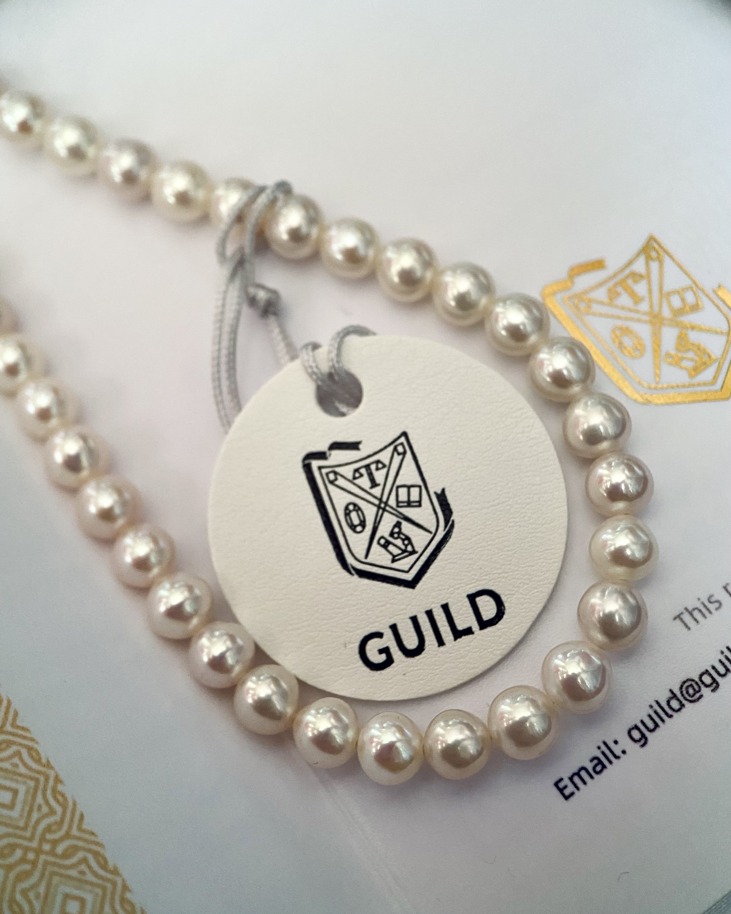 Top-Grade "Magnificent" 5mm Sakura Pink Freshwater Pearl Necklace, Exceptional Lustre, GUILD Gem Laboratories Certified, 18K Gold Clasp Starlit Pearls