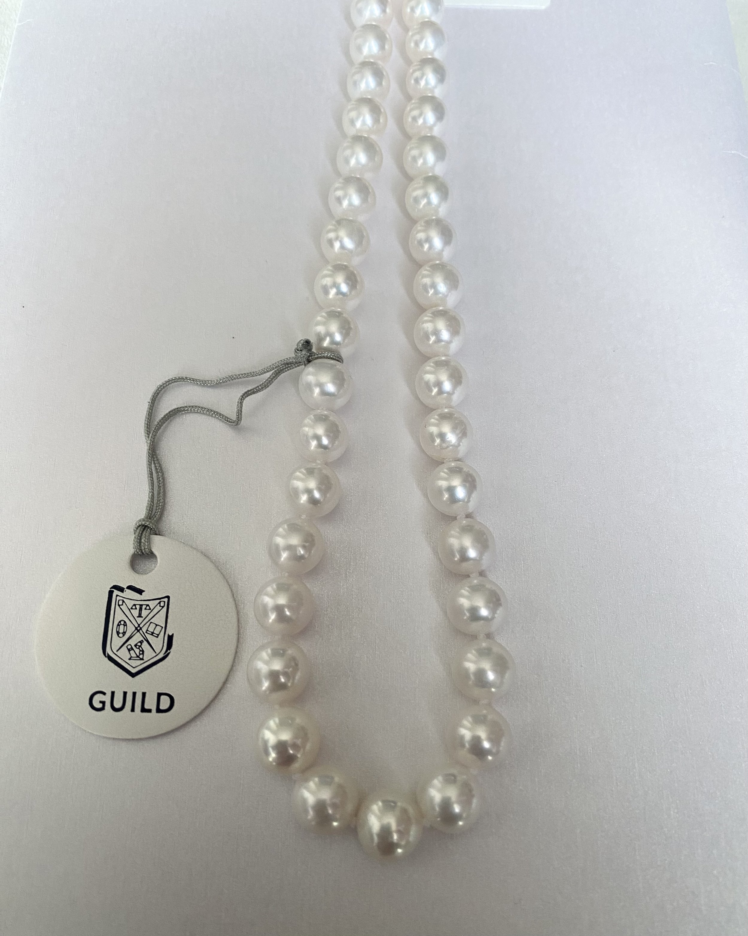 Top-Grade-Magnificent 9mm Glacial White Nucleus-Free Freshwater Pearl Necklace, Striking Cool Lustre, GUILD Certified, Adjustable S925 Clasp Starlit Pearls