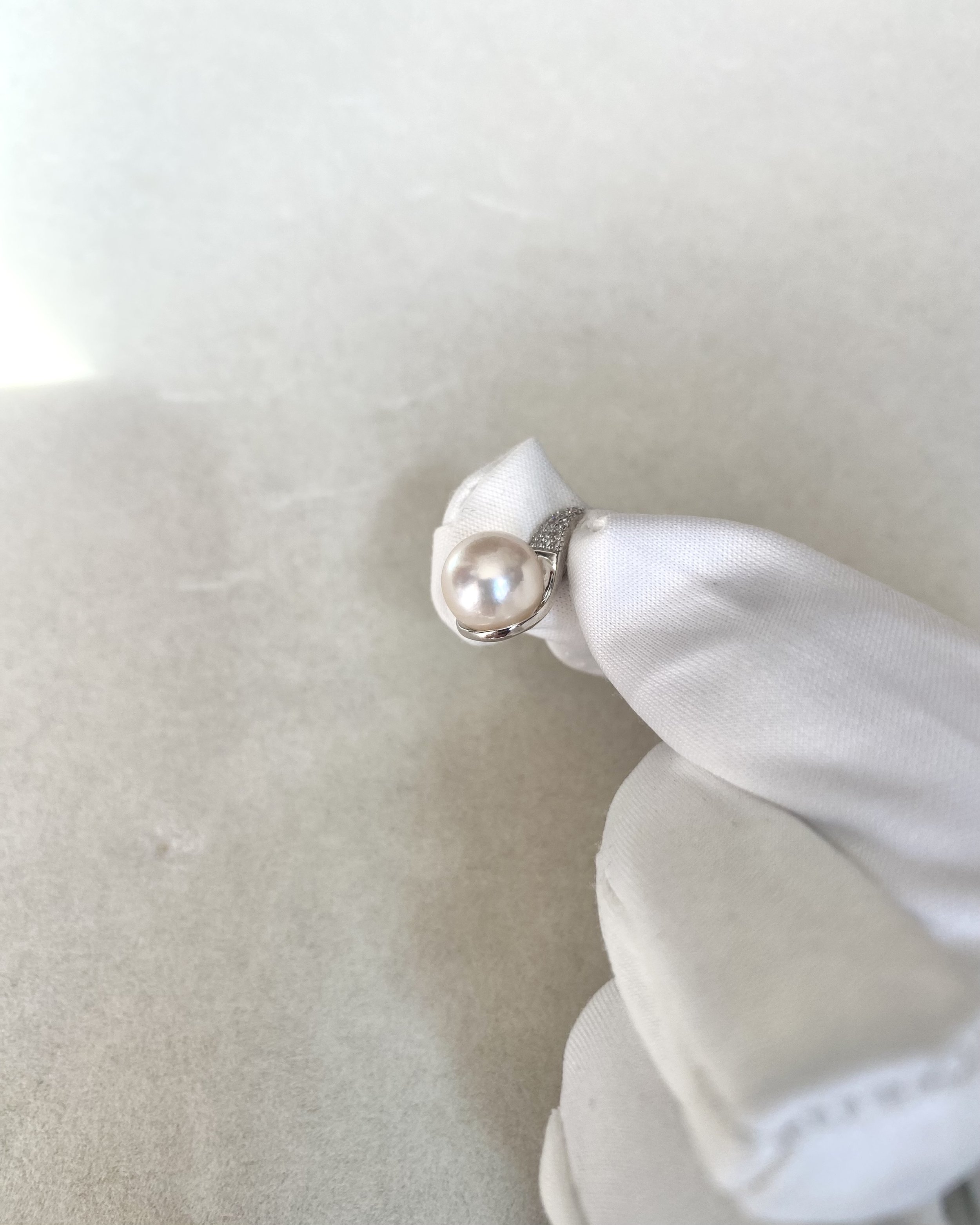 9.1mm Giant Japanese Natural Pale Pink Akoya Pearl Pendant, S925 Silver Pavé Teardrop Design, Rare Large Pearl, Exhibition Piece Starlit Pearls