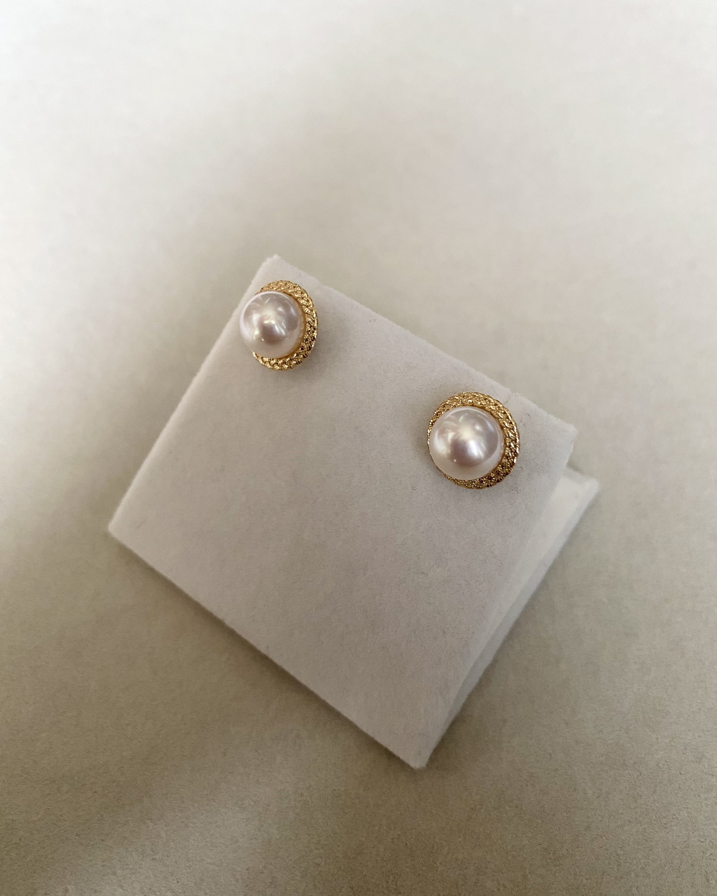 Lustrous 8mm Japanese White Akoya Pearl Earrings, Pearls from Renowned Japanese Supplier Otsuki Pearl, Original Japanese S925 Woven Setting Starlit Pearls