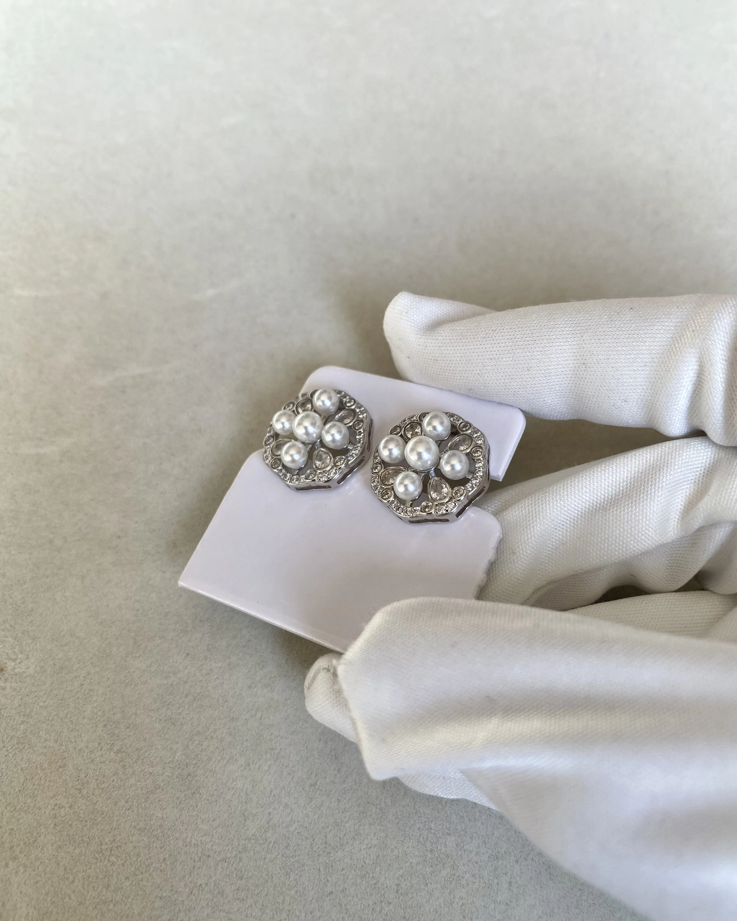 Top-Gr Japanese White Sairindama Akoya Pearl Stud Earrings, Starburst Floral Design in S925 Silver, Japan Jewellery Showpiece, Weddings Starlit Pearls