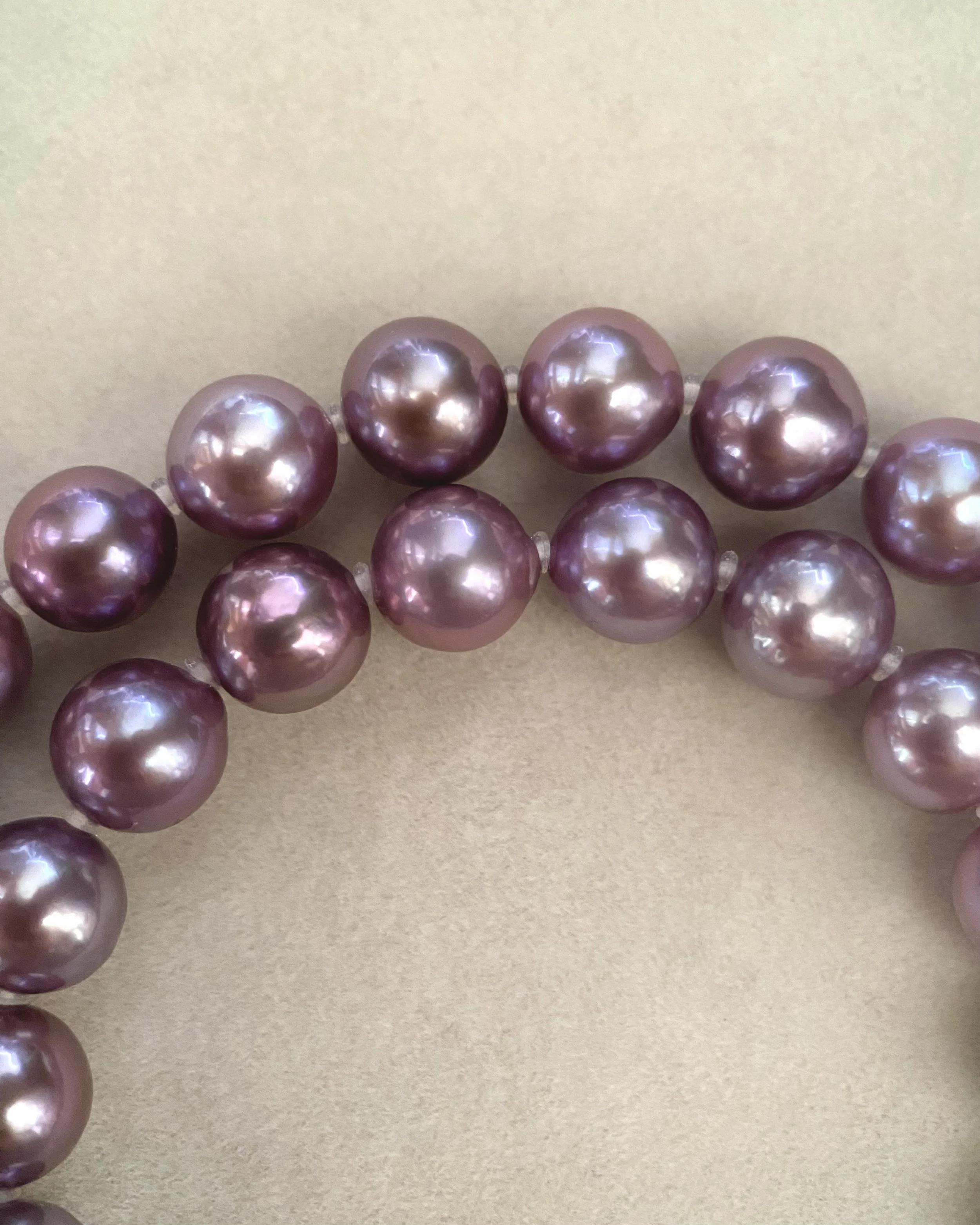 Rare French Violet 7–8mm Freshwater Pearl Necklace, Natural Untreated Colour – Radiant Lustre, Durable Adjustable S925 Silver U-Shaped Clasp Starlit Pearls