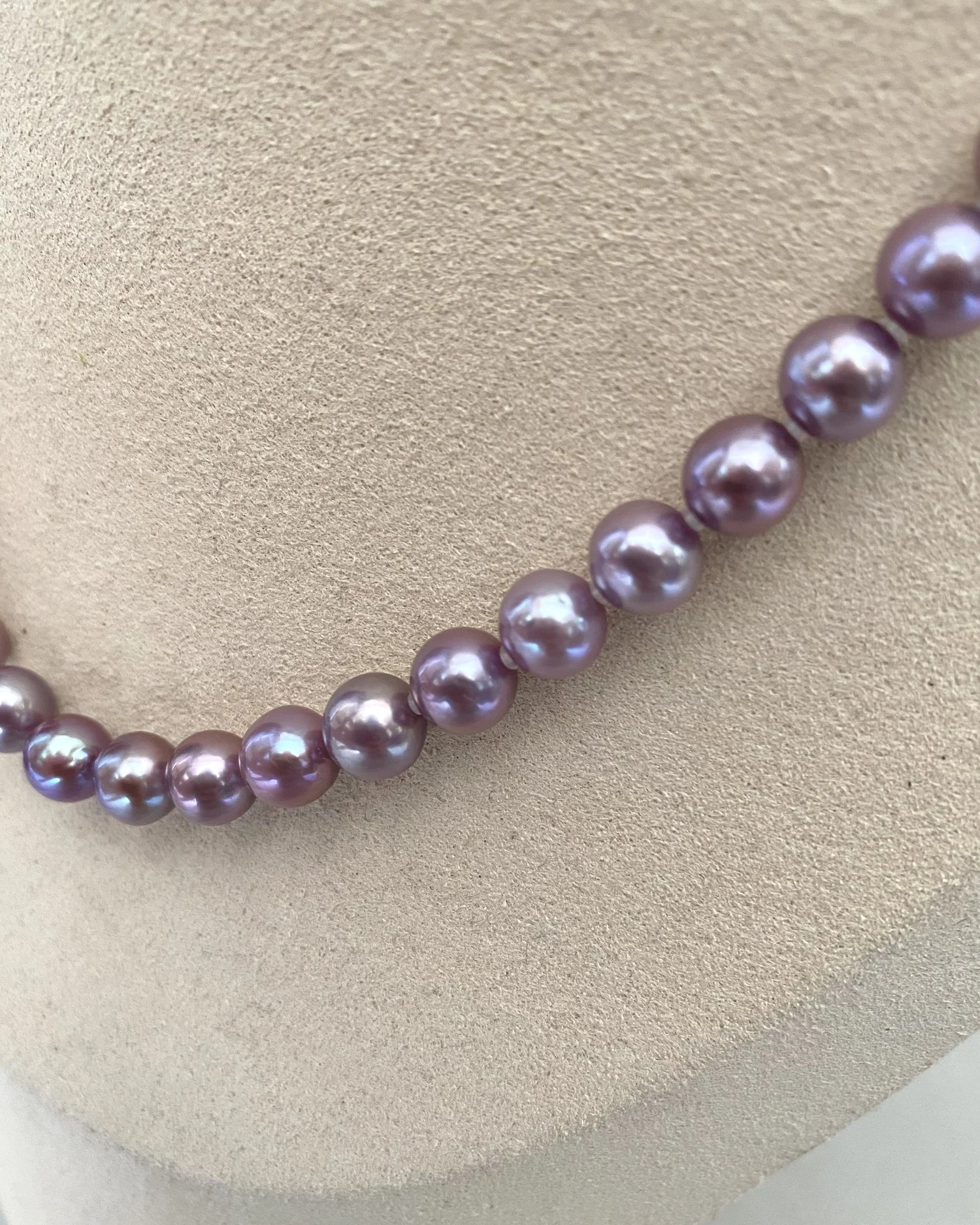 Rare French Violet 7–8mm Freshwater Pearl Necklace, Natural Untreated Colour – Radiant Lustre, Durable Adjustable S925 Silver U-Shaped Clasp Starlit Pearls