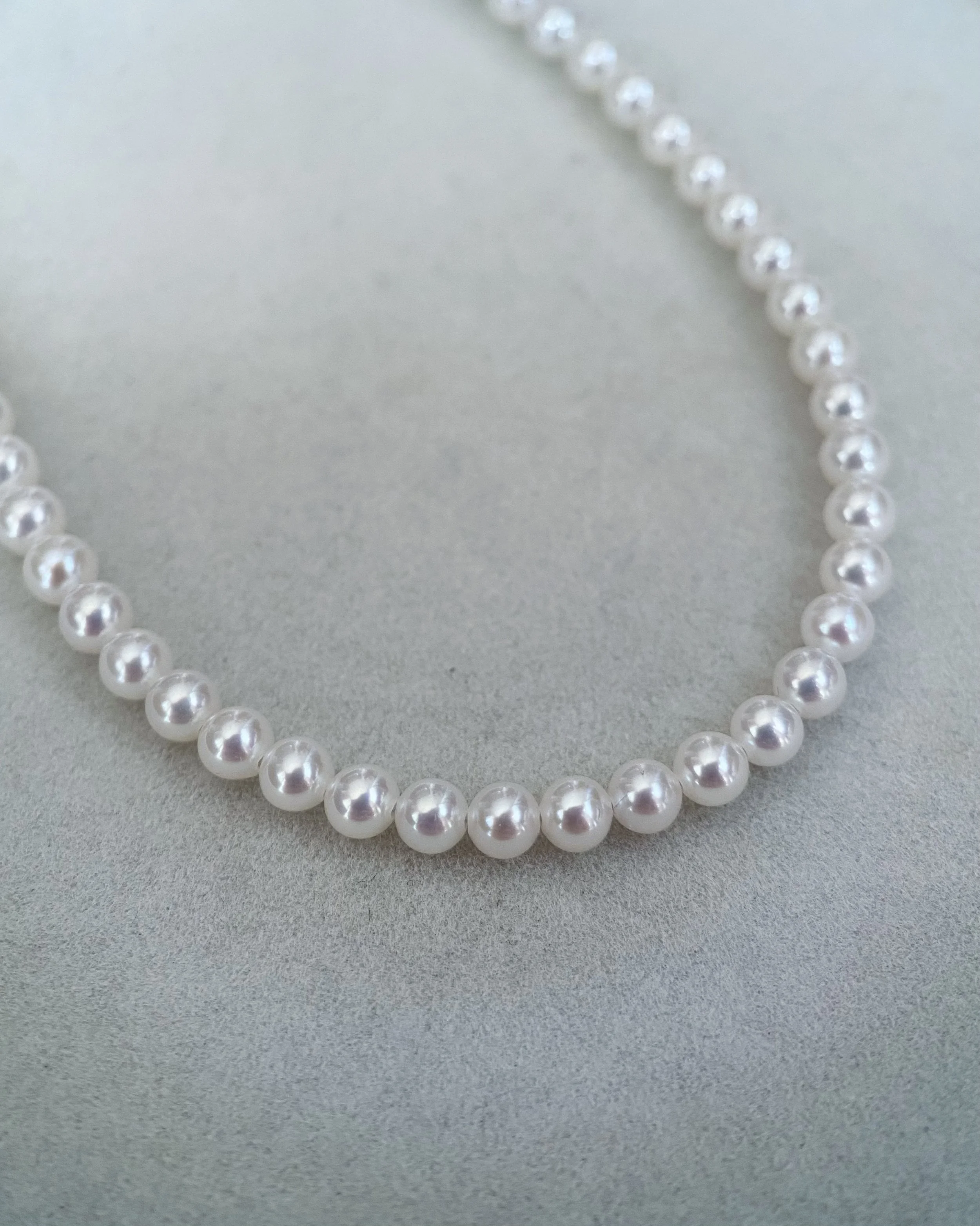 18.7" Long Mini White Freshwater Pearl Necklace 3.5-4mm – Serpent-Inspired S925 Silver Clasp with Emerald CZ Eyes, Wedding or Gifting Starlit Pearls