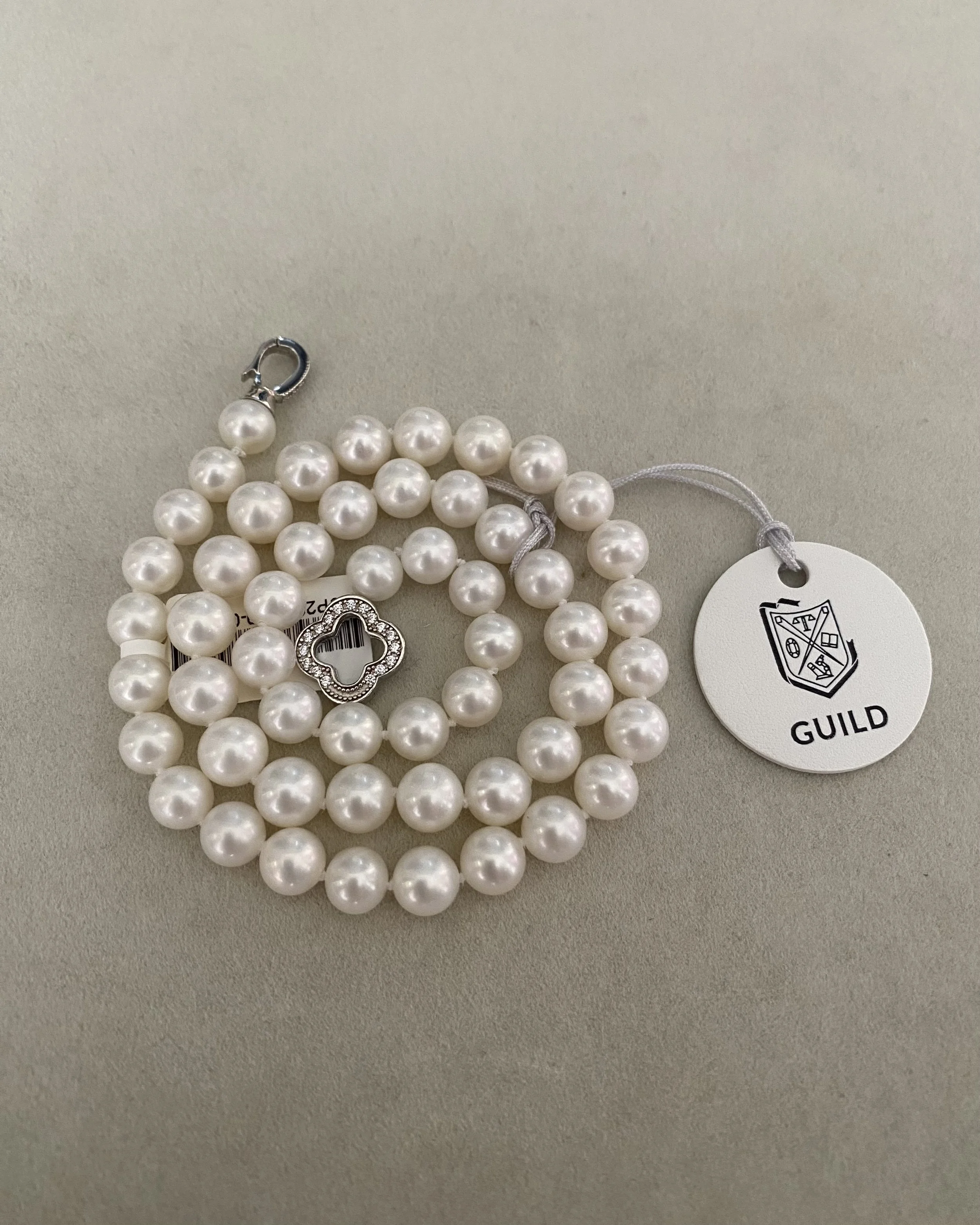 Guild Certified Superior Snow White Nucleus-Free Freshwater Pearl Necklace 8mm, Satin Lustre, S925 Silver Convertible Floral Clasp Starlit Pearls