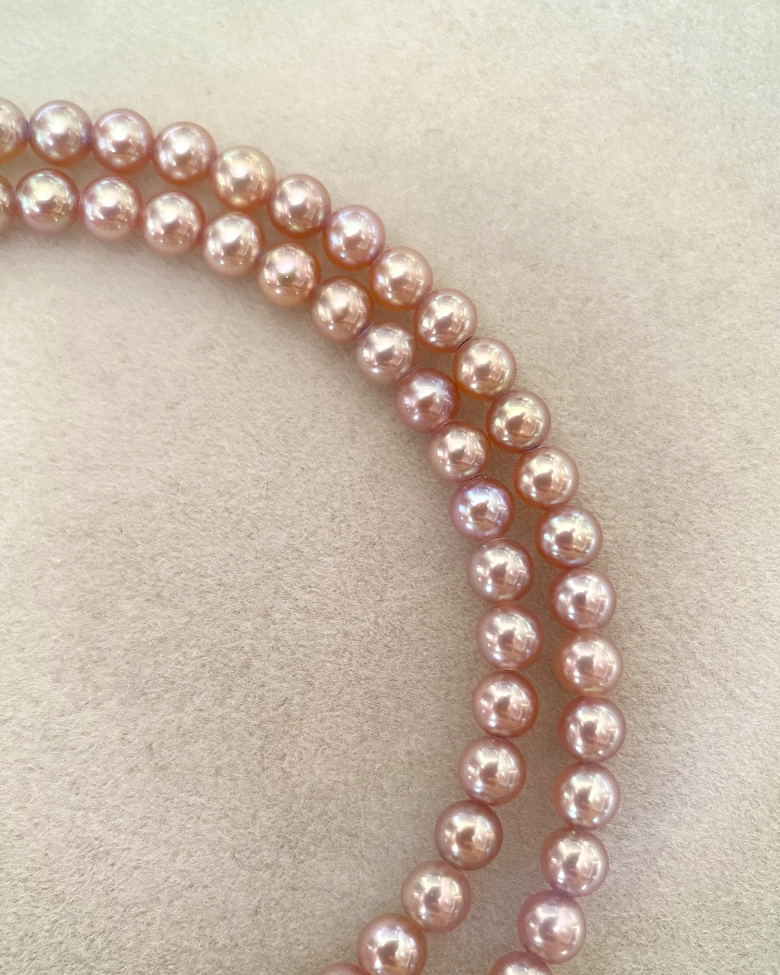 Top-Gr Dreamy Light Mauve Freshwater Mini Pearl Necklace, 6A Lustre, Uniform Color, 18K Gold Adjustable Clasp, Playful Everyday Luxury, Pink Starlit Pearls