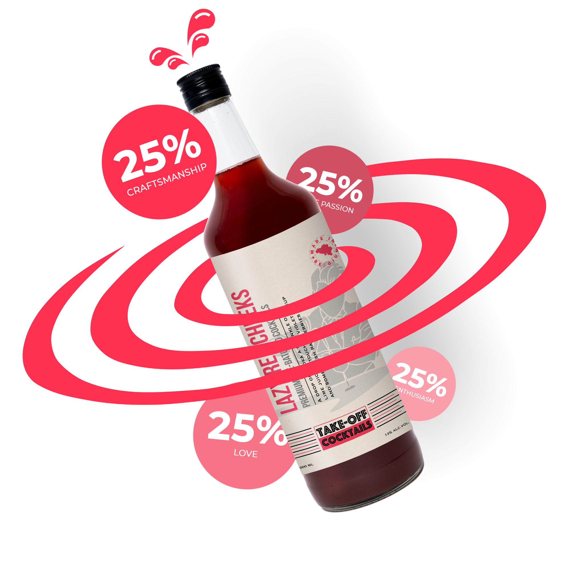 Lazy Red Cheeks Kantenklare cocktails TakeOff Cocktails