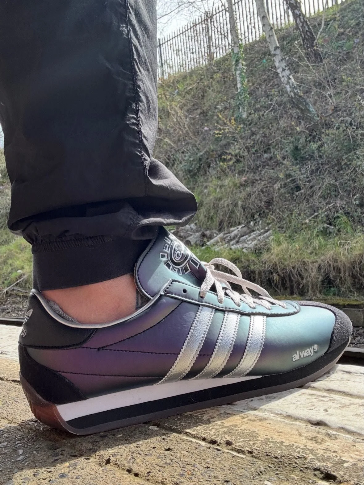 For those asking about the trainers with my Proto 4 yesterday 
-
#stonedlove1982 #adidas #always #purple