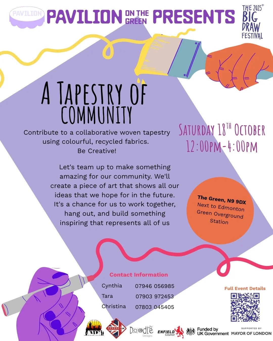 Ready to help shape your community's future? Join us for an inspiring creative workshop where we'll "draw" our visions for the arches and Salmons Brook at the Pavilion on the Green in Edmonton. Using a mix of traditional drawing materials a