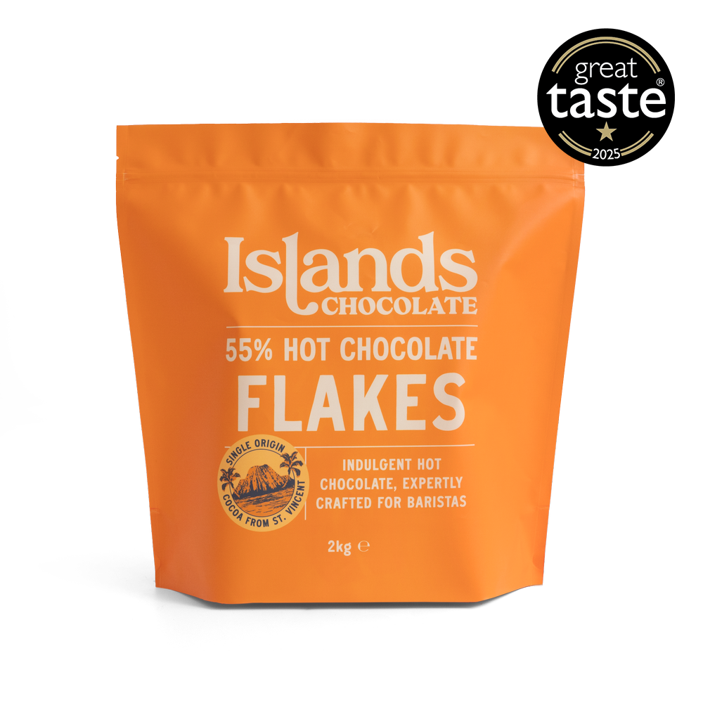 55% Dark Hot Chocolate Flakes - 2kg Bag — Islands Chocolate