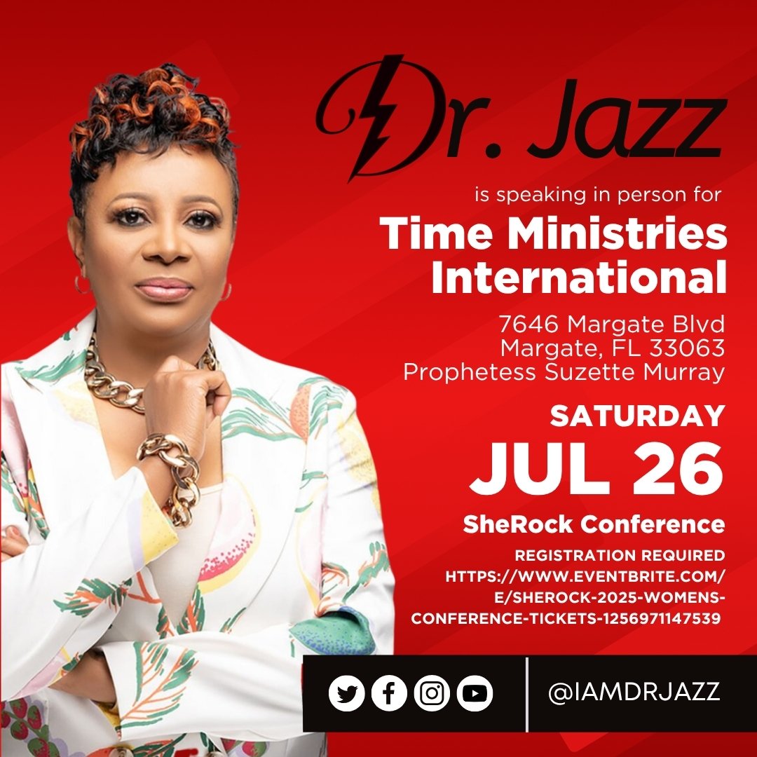 Join Dr. Jazz for in person at Time Ministries International