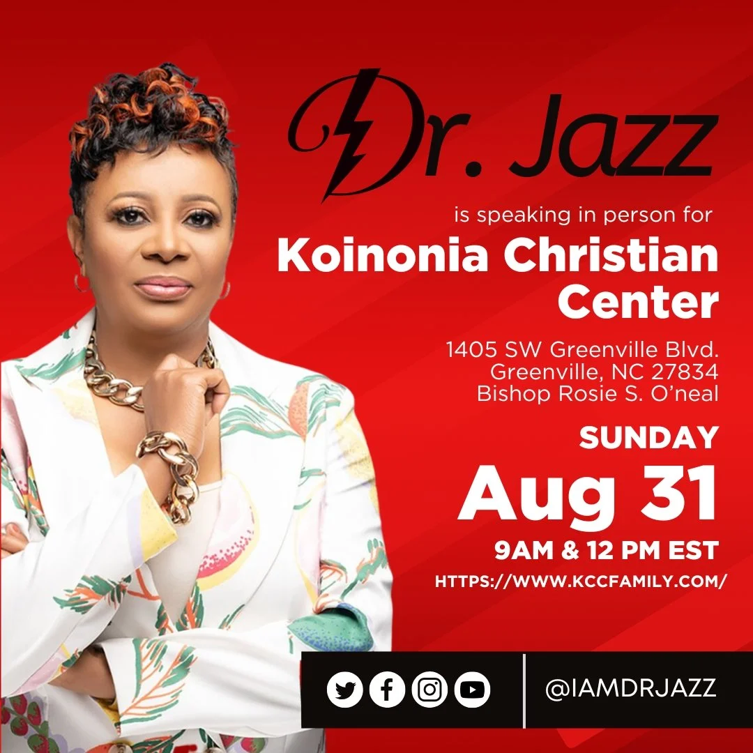 Join Dr. Jazz for in person at Koinonia Christian Center