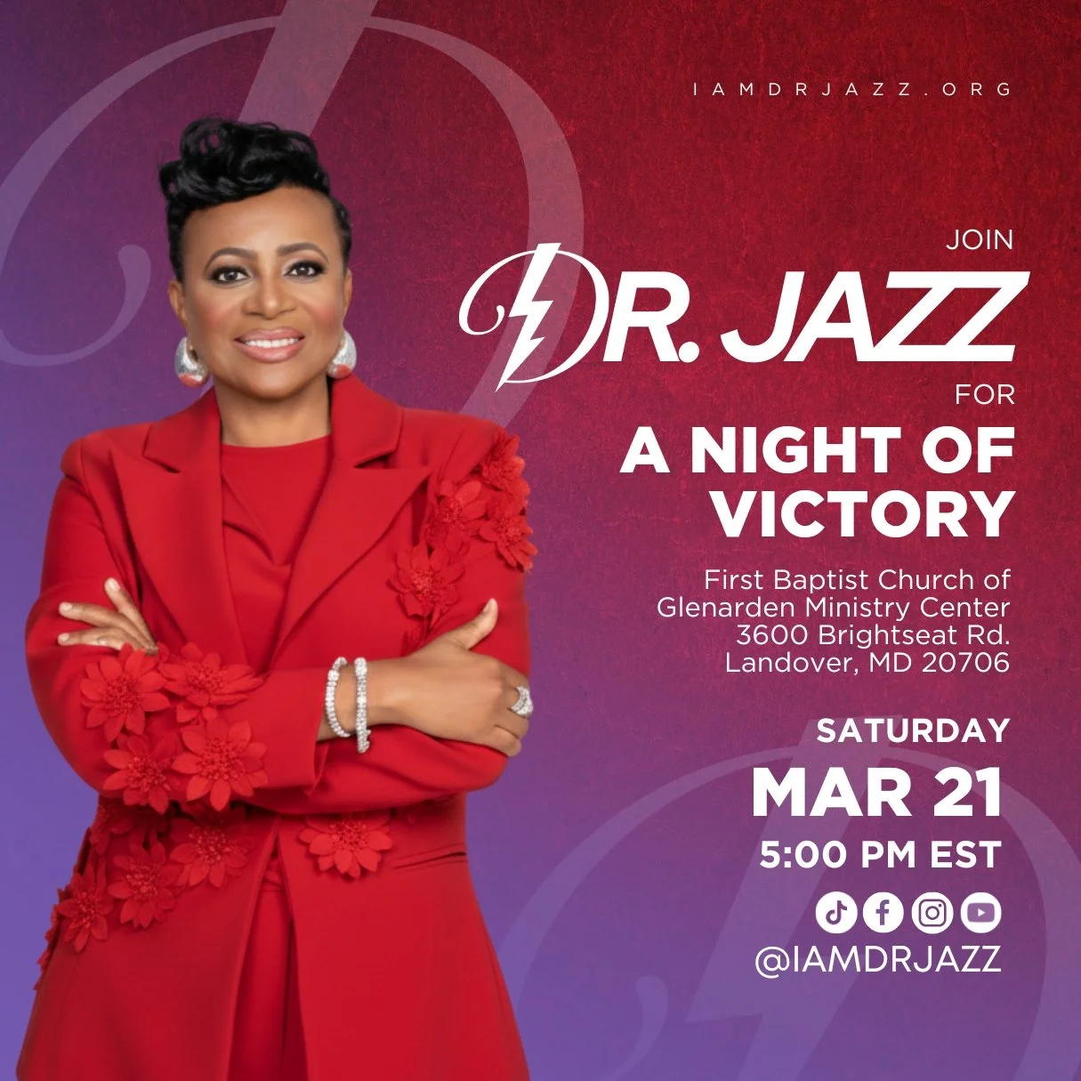 Join Dr. Jazz in person for A Night of Victory 