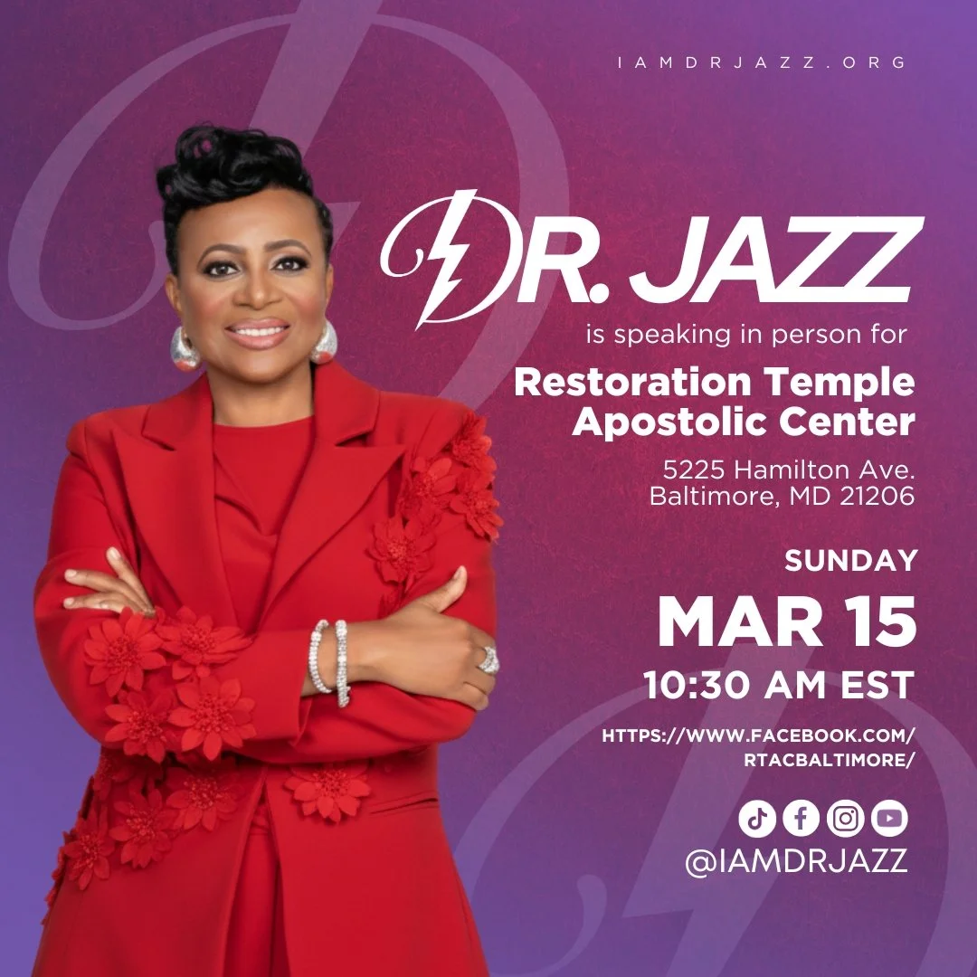 Join Dr. Jazz in person at Restoration Temple Apostolic Center