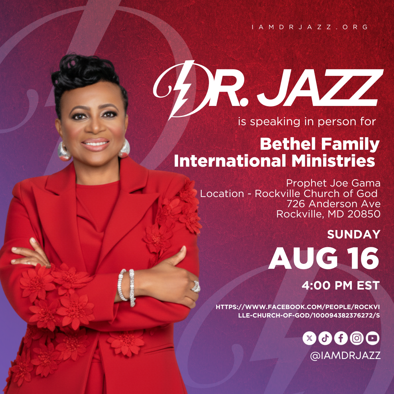 Join Dr. Jazz at Bethel Family International Ministries