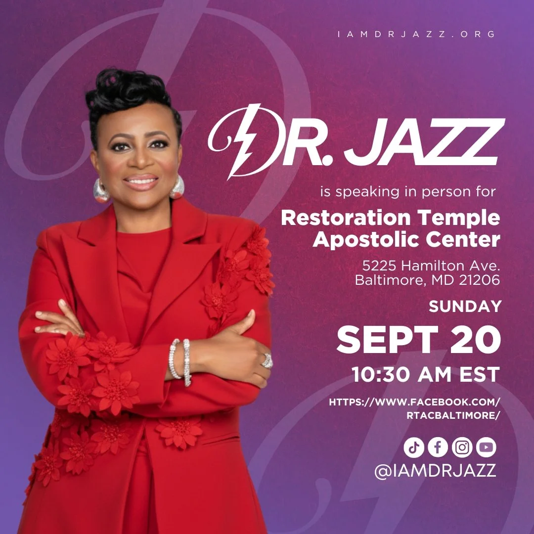 Join Dr. Jazz in person at Restoration Temple Apostolic Center