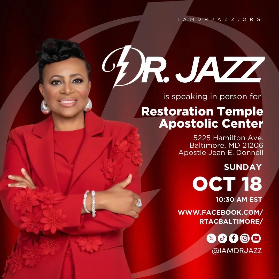 Join Dr. Jazz in person at Restoration Temple Apostolic Center