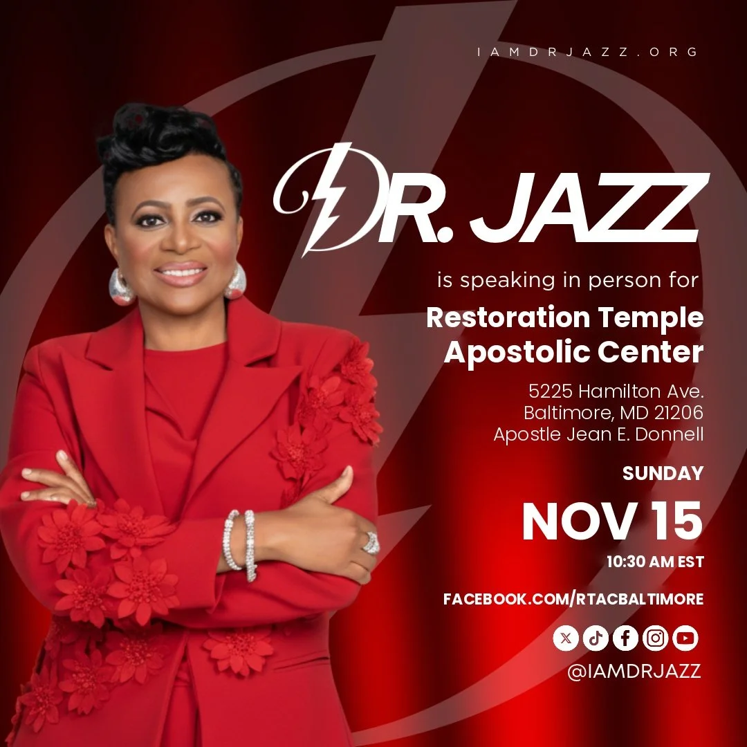 Join Dr. Jazz in person at Restoration Temple Apostolic Center