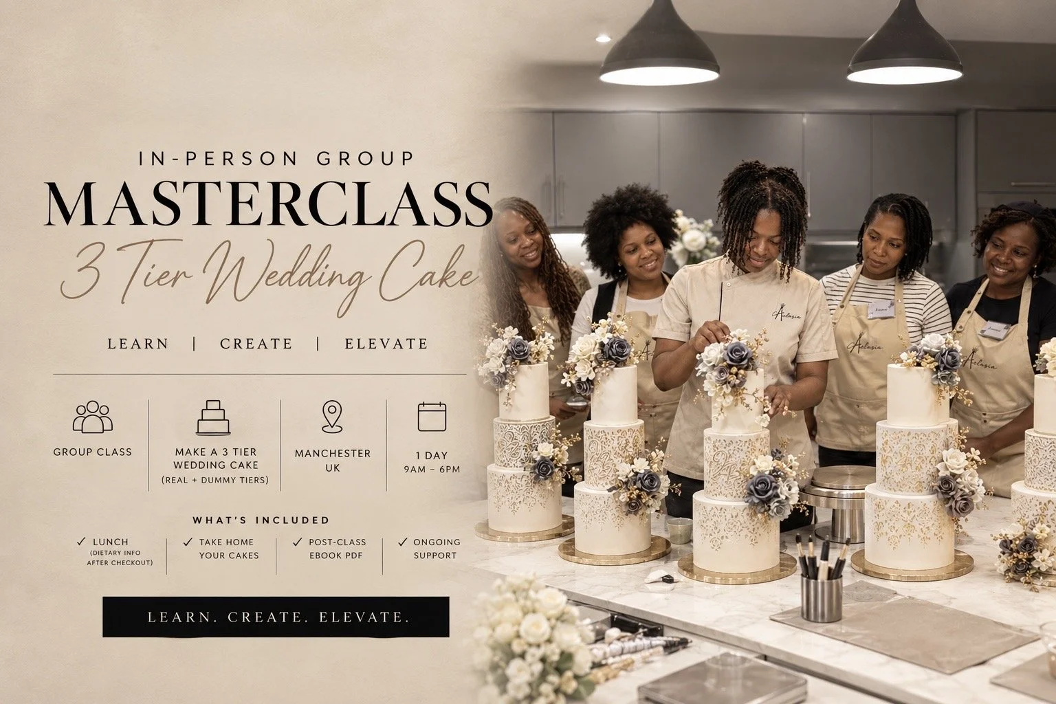 1 Day Group Class | 3-Tier Wedding Cake Masterclass | 19/12/26