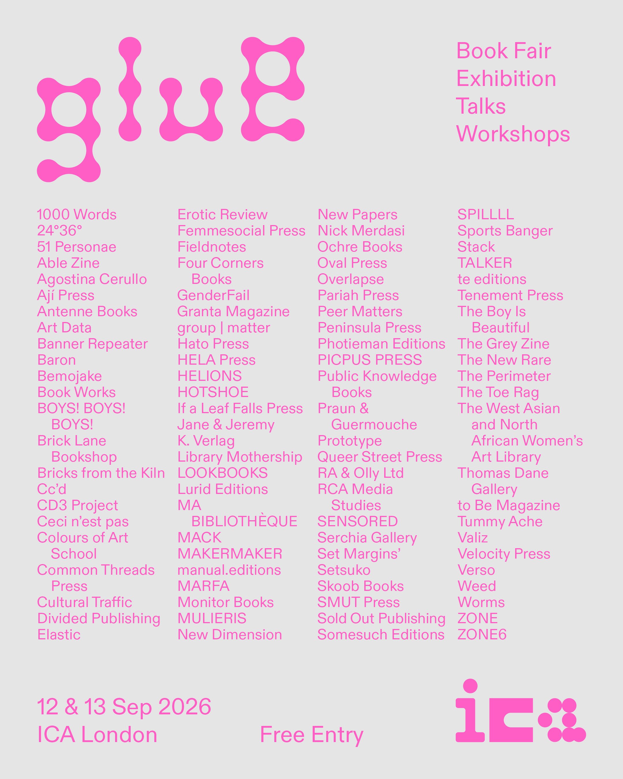 Book Fair: Glue at the ICA, London