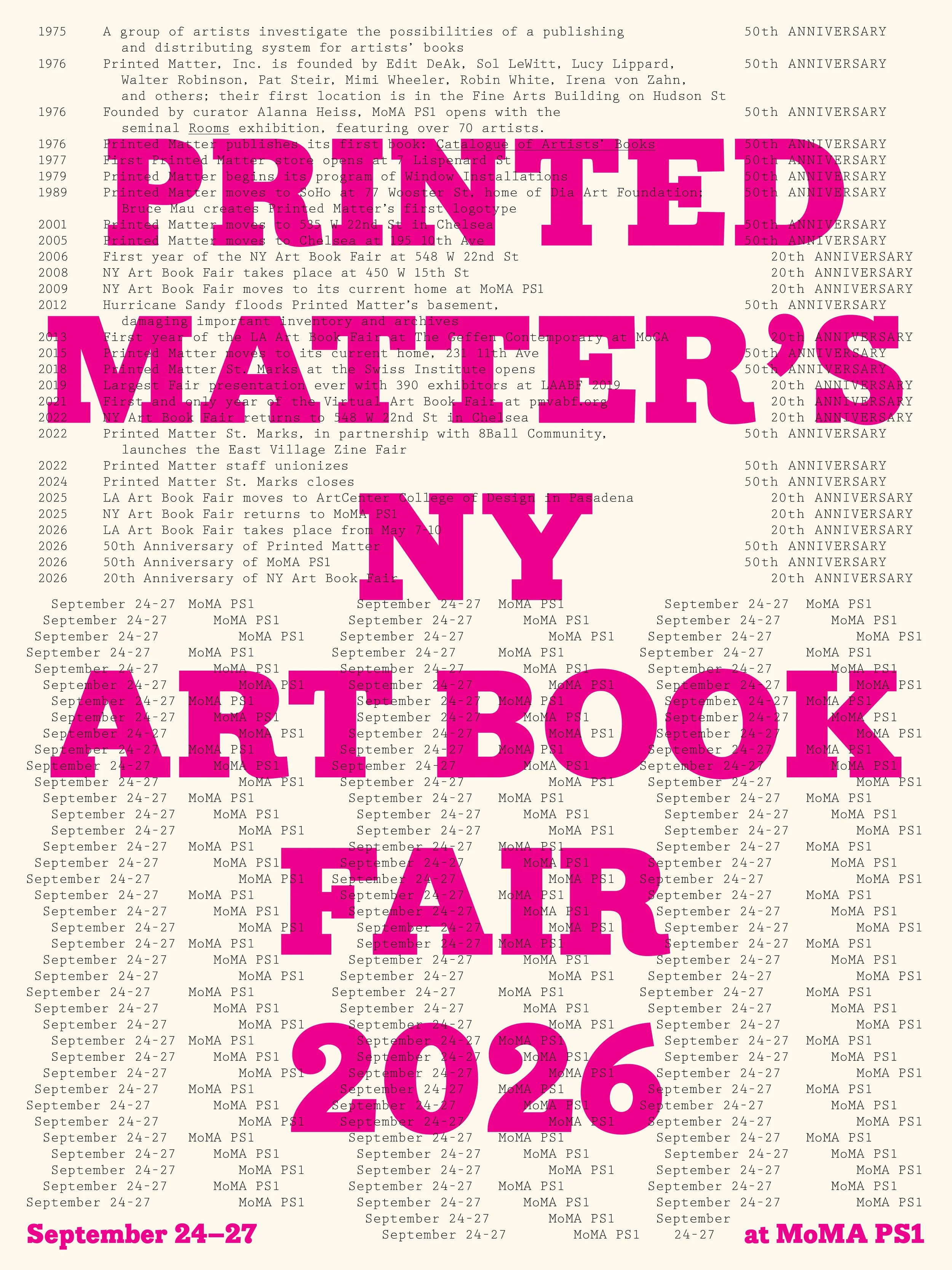 Book Fair: Printed Matters New York Art Book Fair, NYC