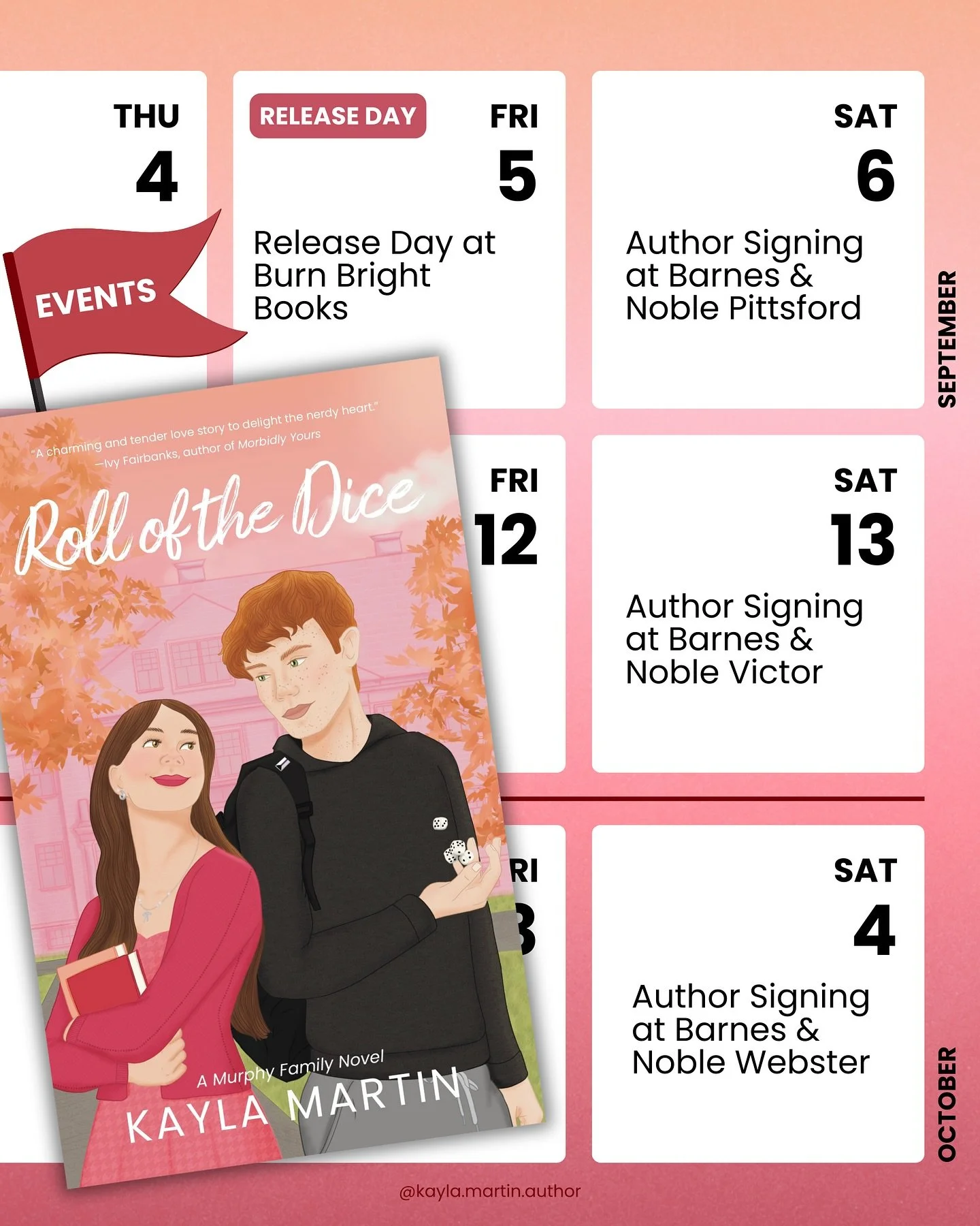🗓️ Upcoming Events!

You know it&rsquo;s book release time when I&rsquo;ve got multiple things booked!! 

📍September 5th @ Burn Bright Books from 6-8pm 

📍September 6th @ Barnes &amp; Noble Pittsford from 12-2pm

📍September 13th @ Barnes &amp; No
