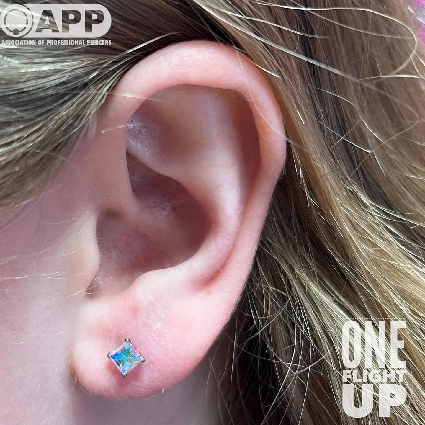 Aurora Borealis 💫 one of our most popular gem colors with flickers of blue, green, and violet that shift every time you move. 

Available for initial piercing jewelry selection or stop by anytime to upgrade your jewelry🩷
