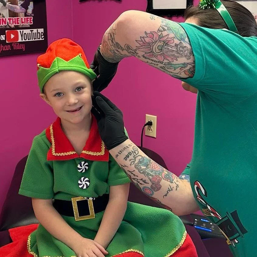 🎄✨ ELVES DAY appts open at Tomorrow at 10AM 🕙 Get pierced with Elves day December 20th 10-2 

We&rsquo;ll be offering appointment-only piercings for everyone, including: Tandem ear piercings

⚠️ Quick but important note: Unfortunately, we&rsquo;ve 
