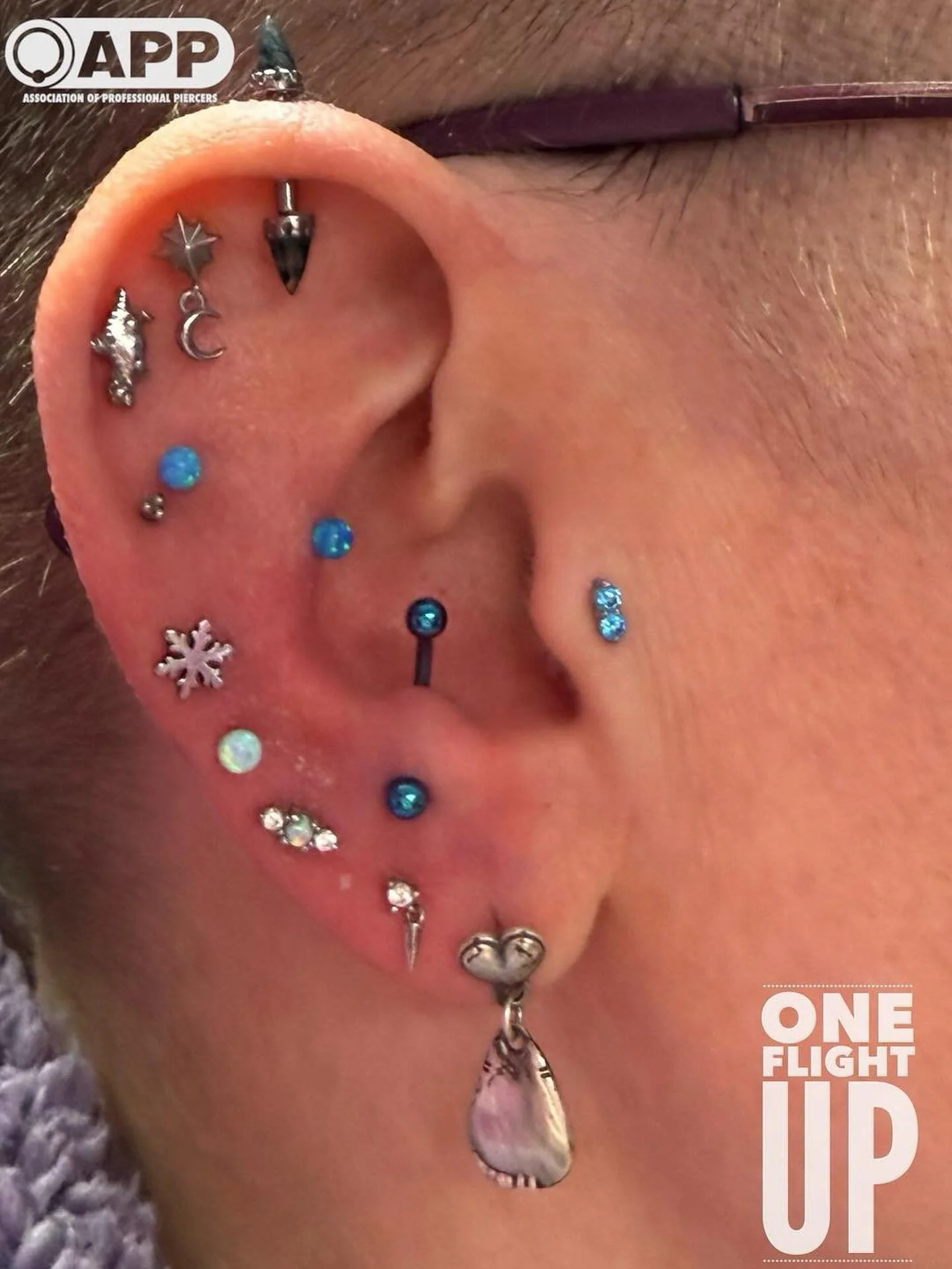 One of my favorite things about piercing is that ears don&rsquo;t have to be done all at once.

This ear was built slowly over the course of 10 years one piercing, one jewelry upgrade, one idea at a time. 

There&rsquo;s something really special abou
