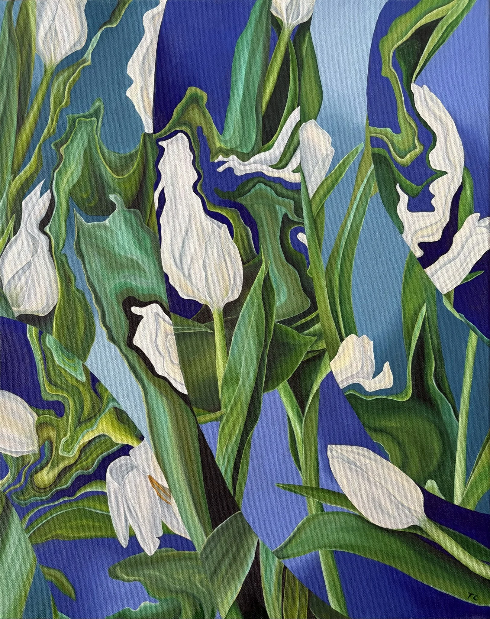 'Liminal Bloom', 16"x20", oil on cradled panel, 2024.