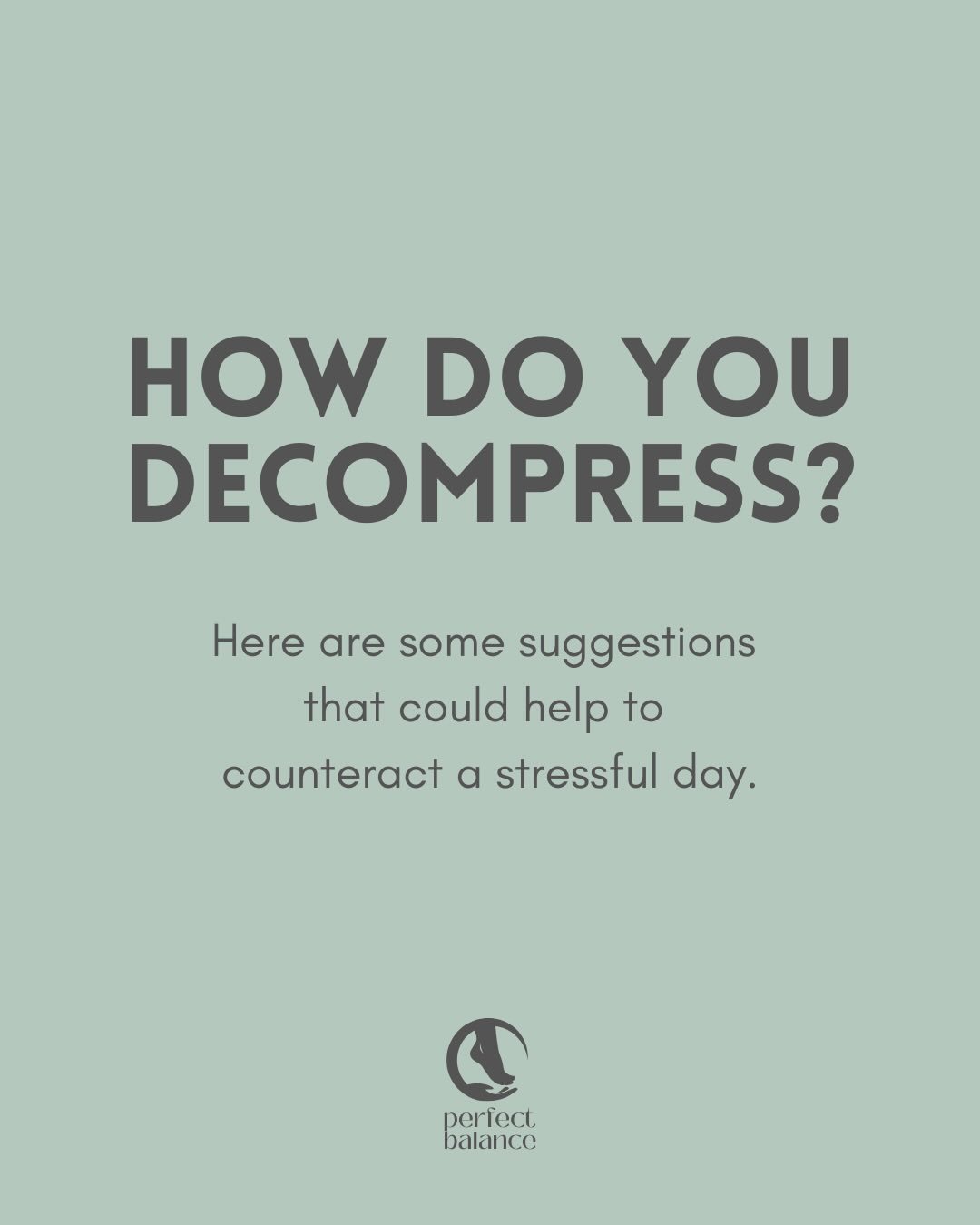 Happy humpday, how we all doing?

Hopefully your week is going swimmingly, but if you&rsquo;re feeling overwhelmed, anxious or stress levels are rising, how do you decompress at the end of the day?

What works for one person may not work for another,