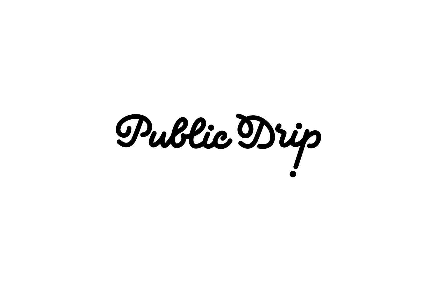 Text in black cursive font that says "Public Dip."