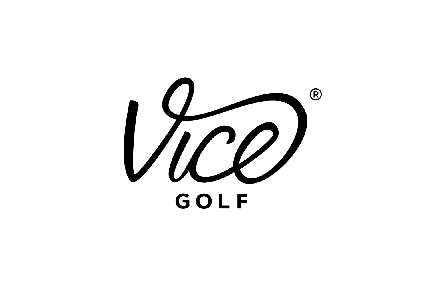 Vice Golf logo in black cursive font with the word 'GOLF' in smaller capital letters underneath.
