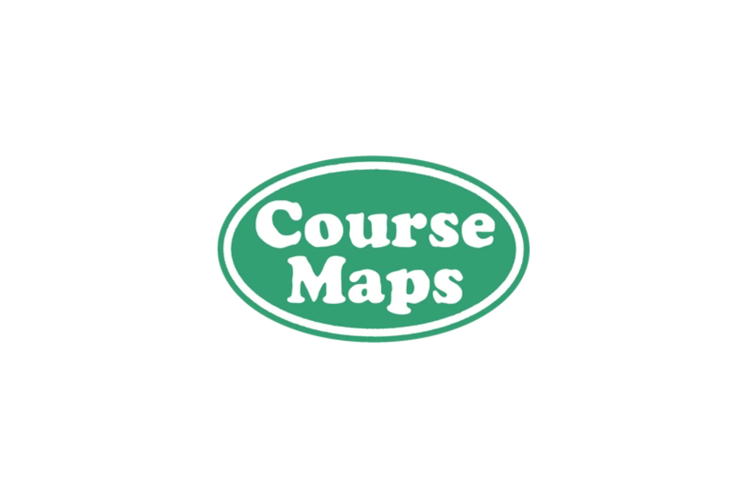 Green oval logo with white text reading 'Course Maps' in the center.