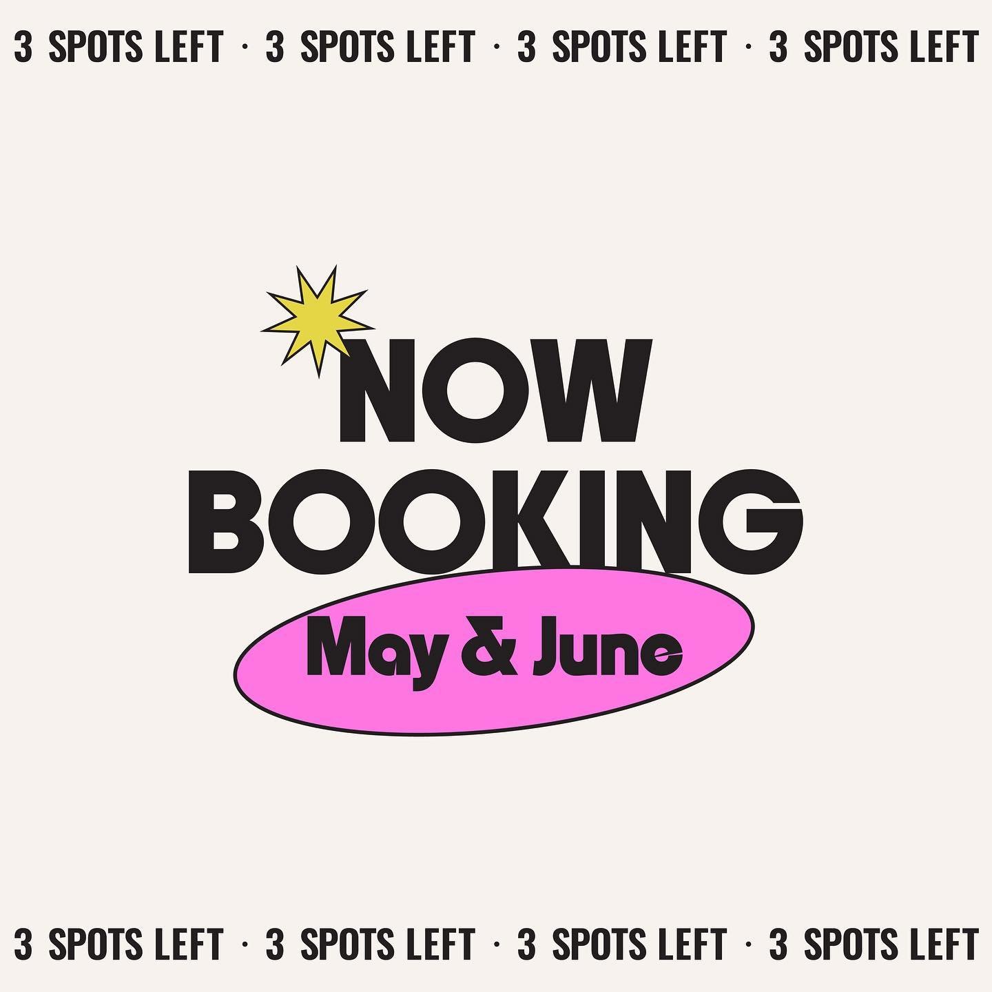 Now booking! Only ONE spot left for May and TWO spots for June! I will then be taking a small break from booking new customers and reopen my books in August.
Are you a small business or solo hustler looking to infuse a serious doze of YOU into your b