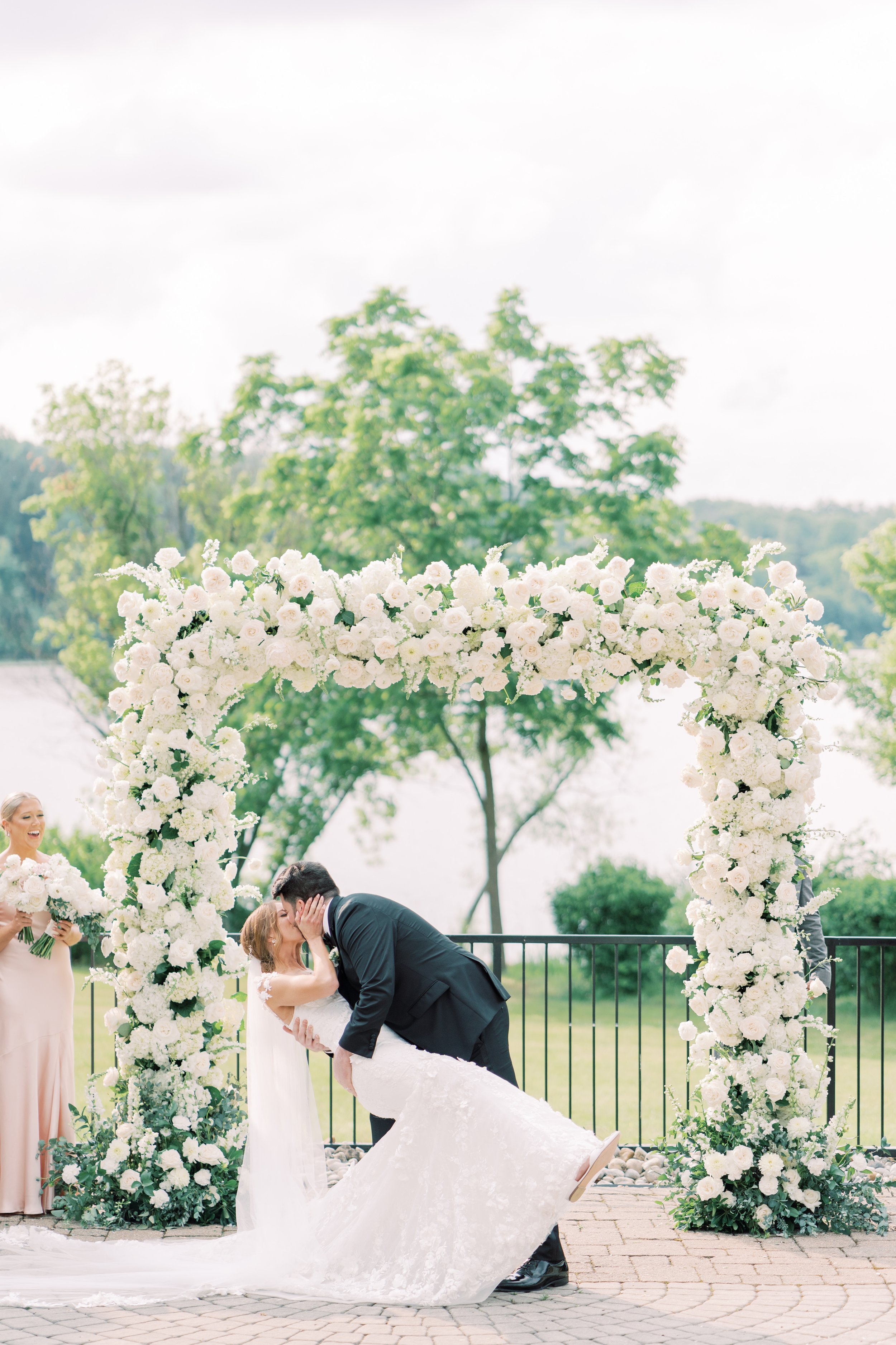 Bride and Groom's First Kiss