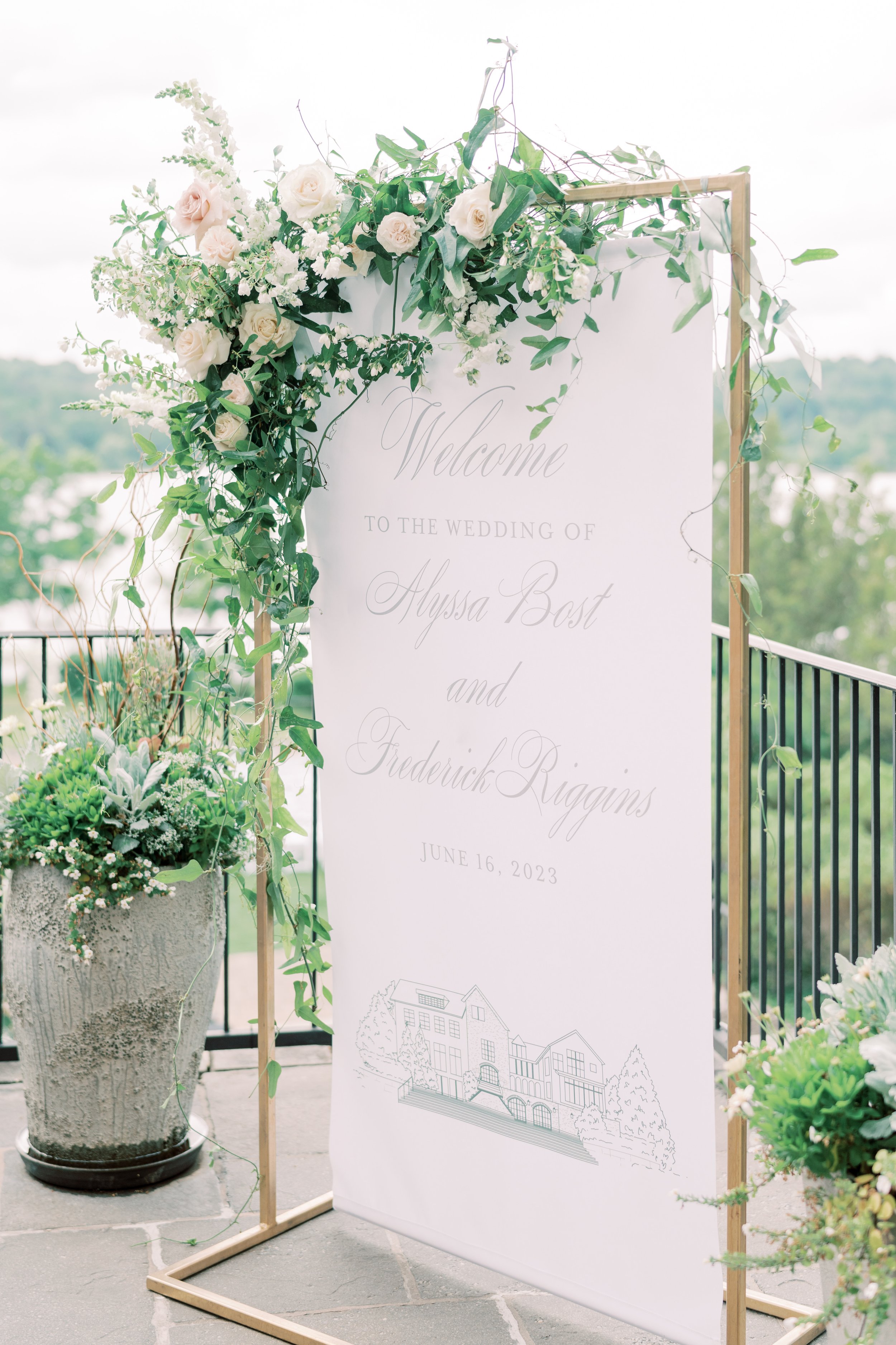 Hand-illustrated Wedding Banner