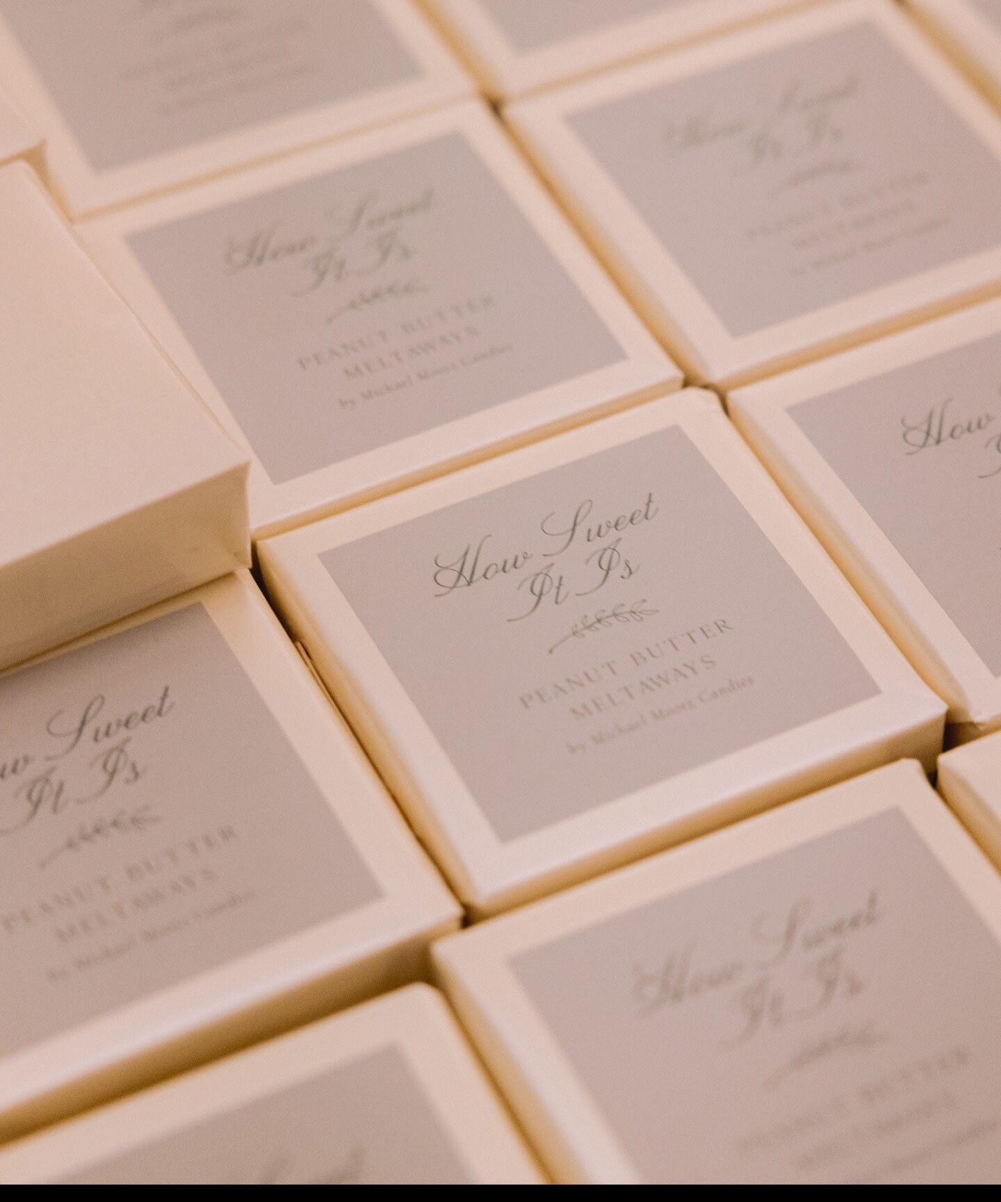 How Sweet It Is.⁠
⁠
A first dance song and wedding favors. Custom-crafted chocolates by @michael_mootz_candies, topped with bespoke labels. Thoughtful and cohesive design elements from beginning to end; my favorite type of project.⁠
⁠
Photo | @hudson