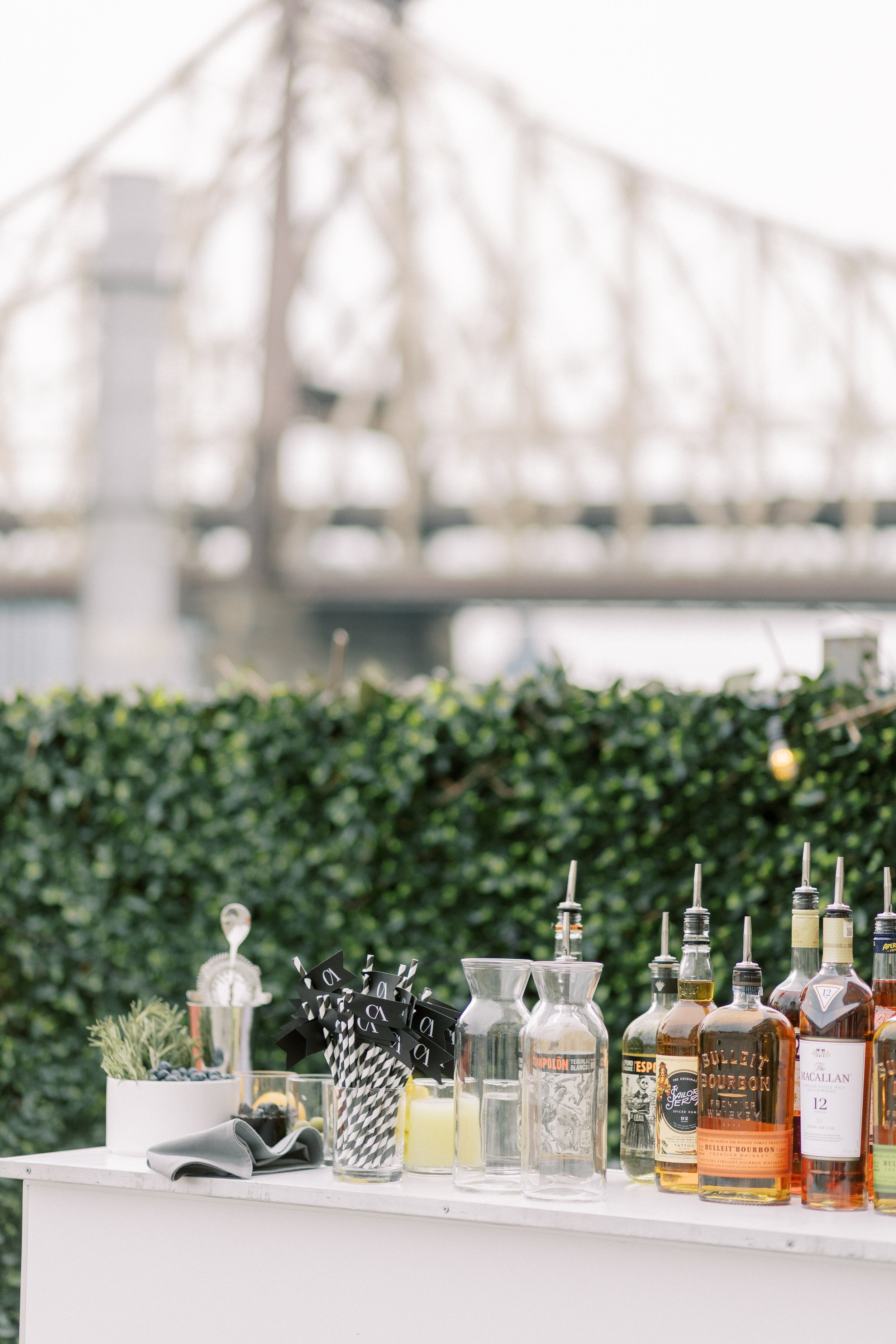 Wedding Bar with NYC Skyline Background