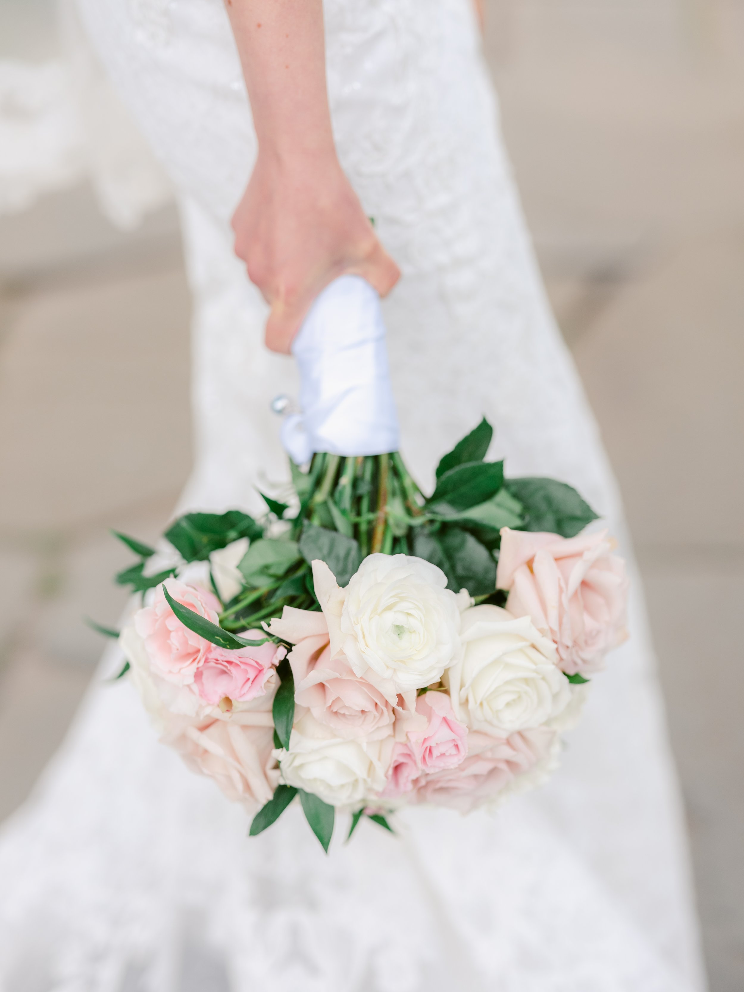 Pink and White Bridal Bouquet