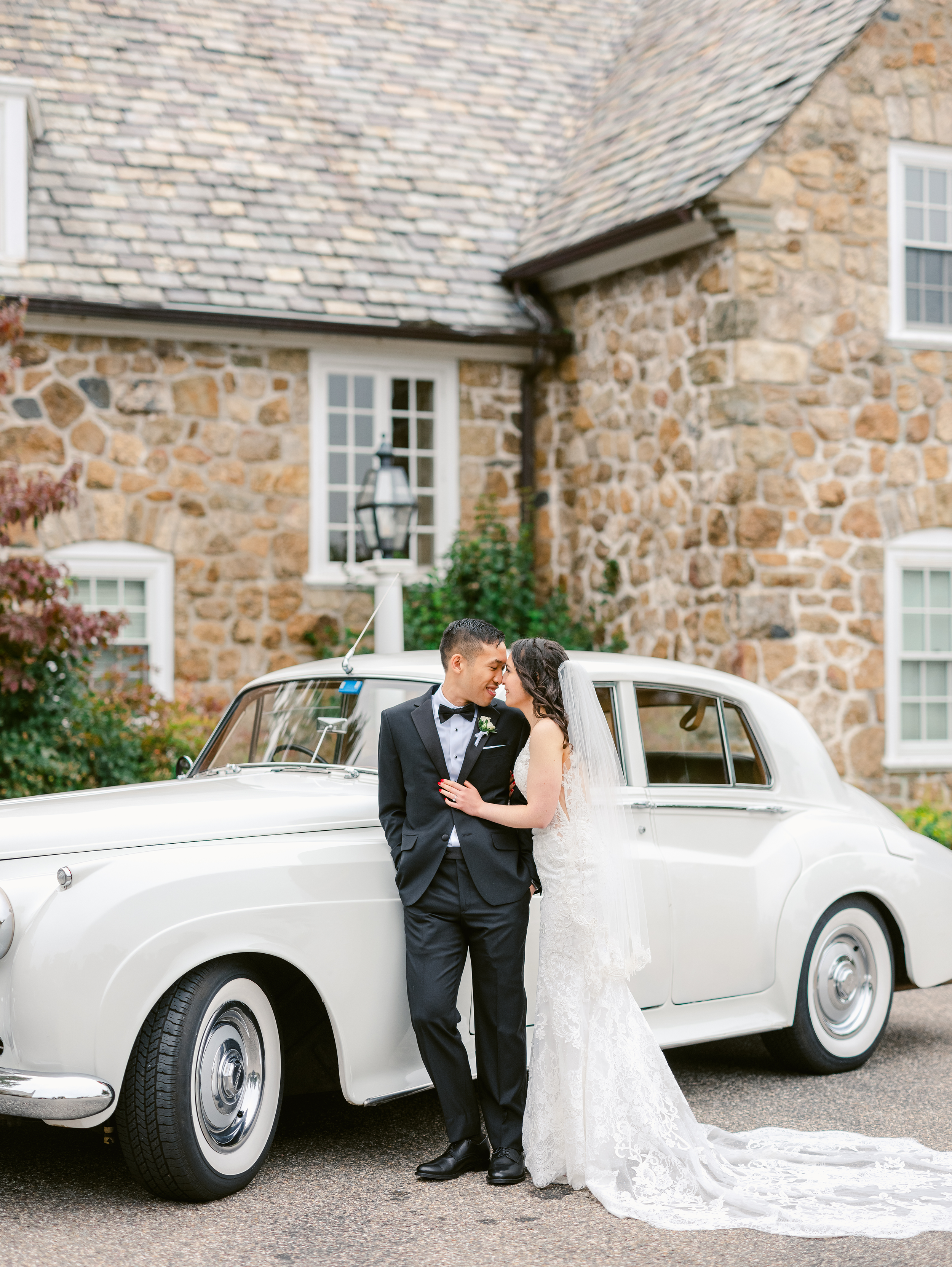 Bride and Groom with Rolls Royce