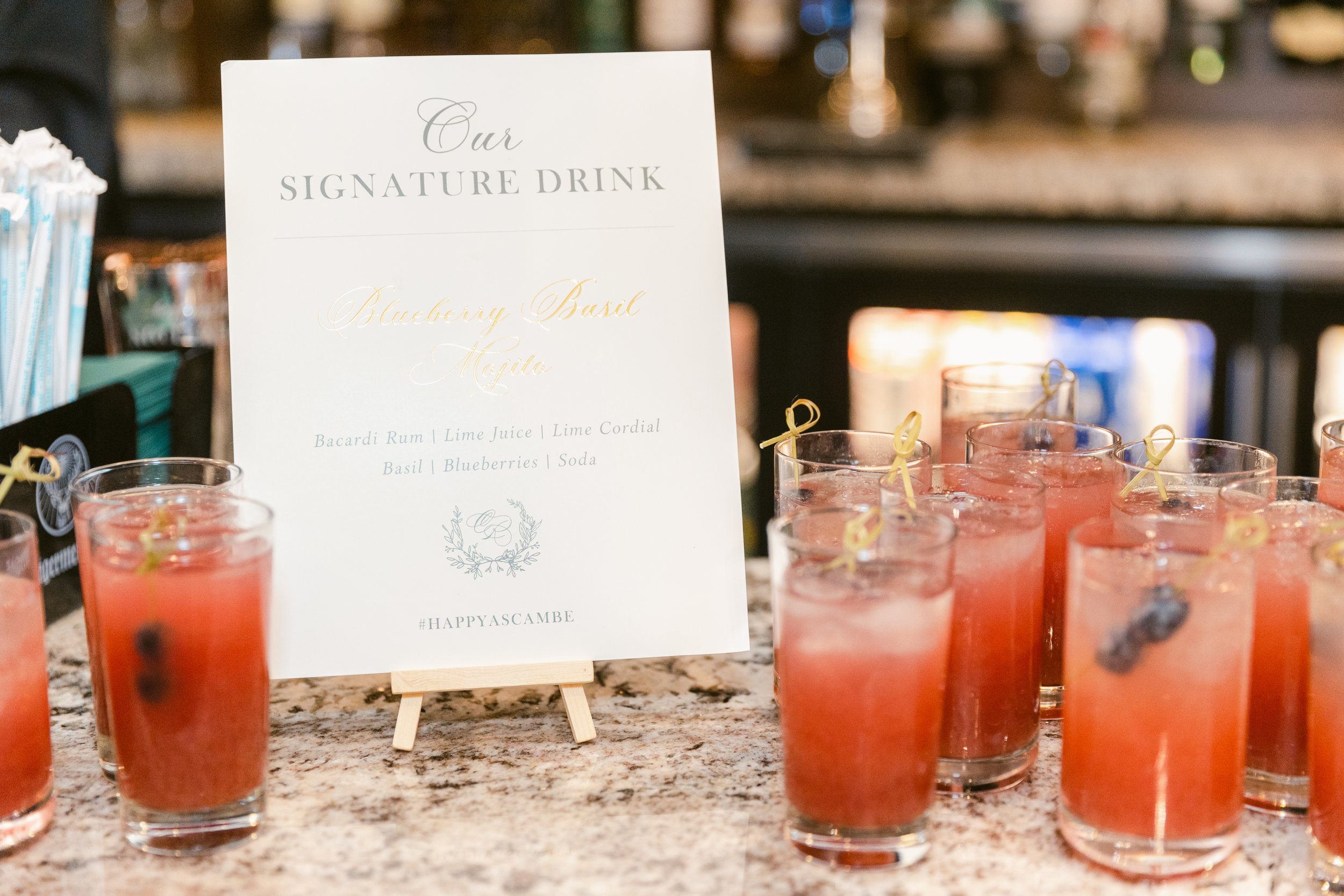 Green and Gold Signature Drink Sign