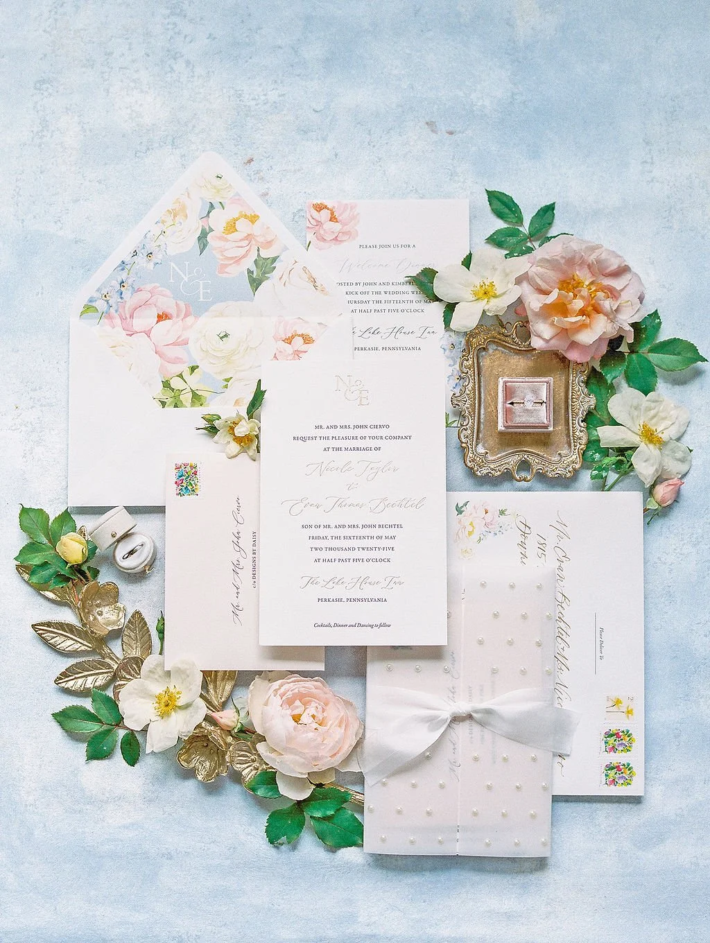 Custom Letterpress Wedding Invitation